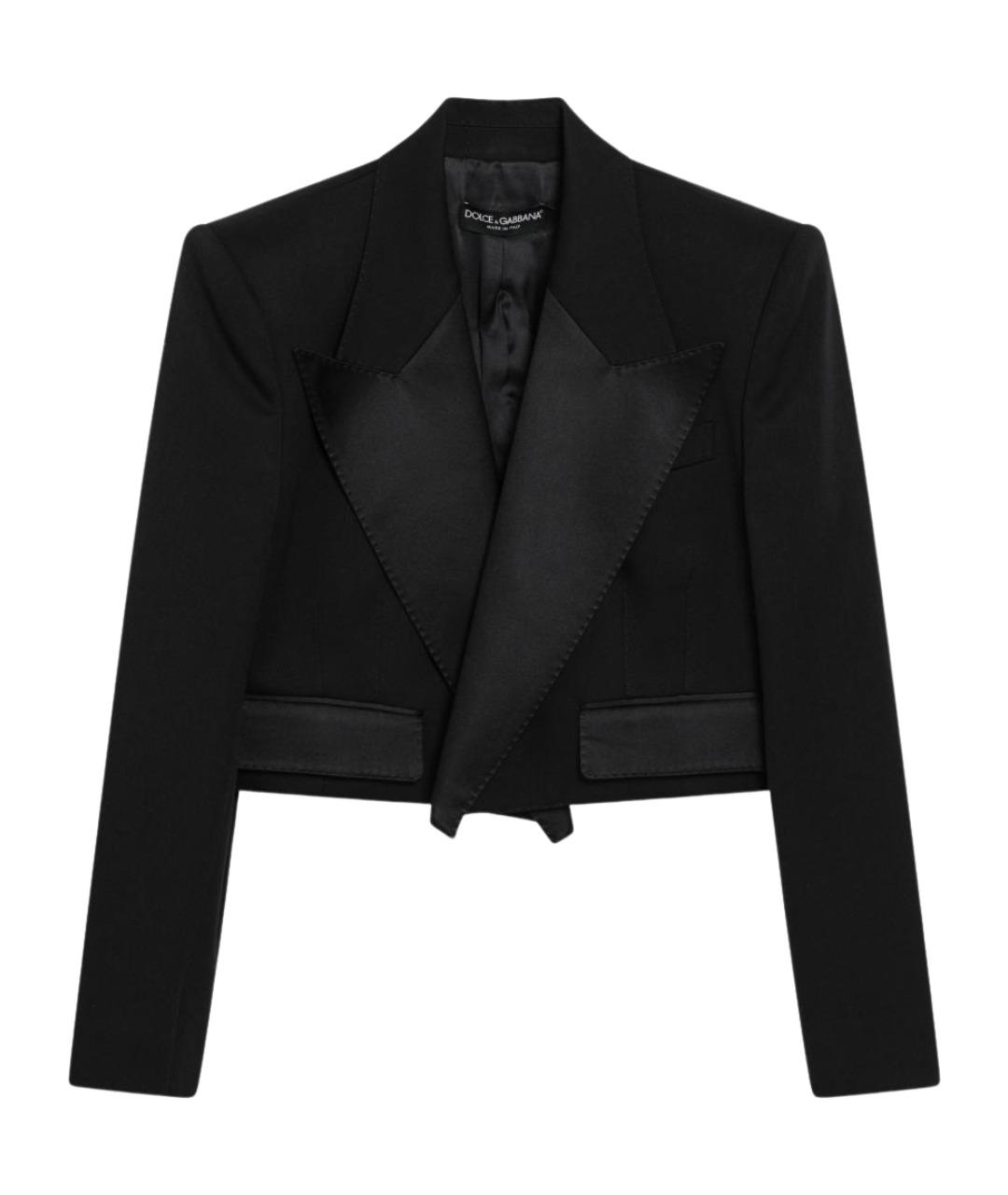 DOLCE&GABBANA Черный шерстяной жакет/пиджак, фото 1