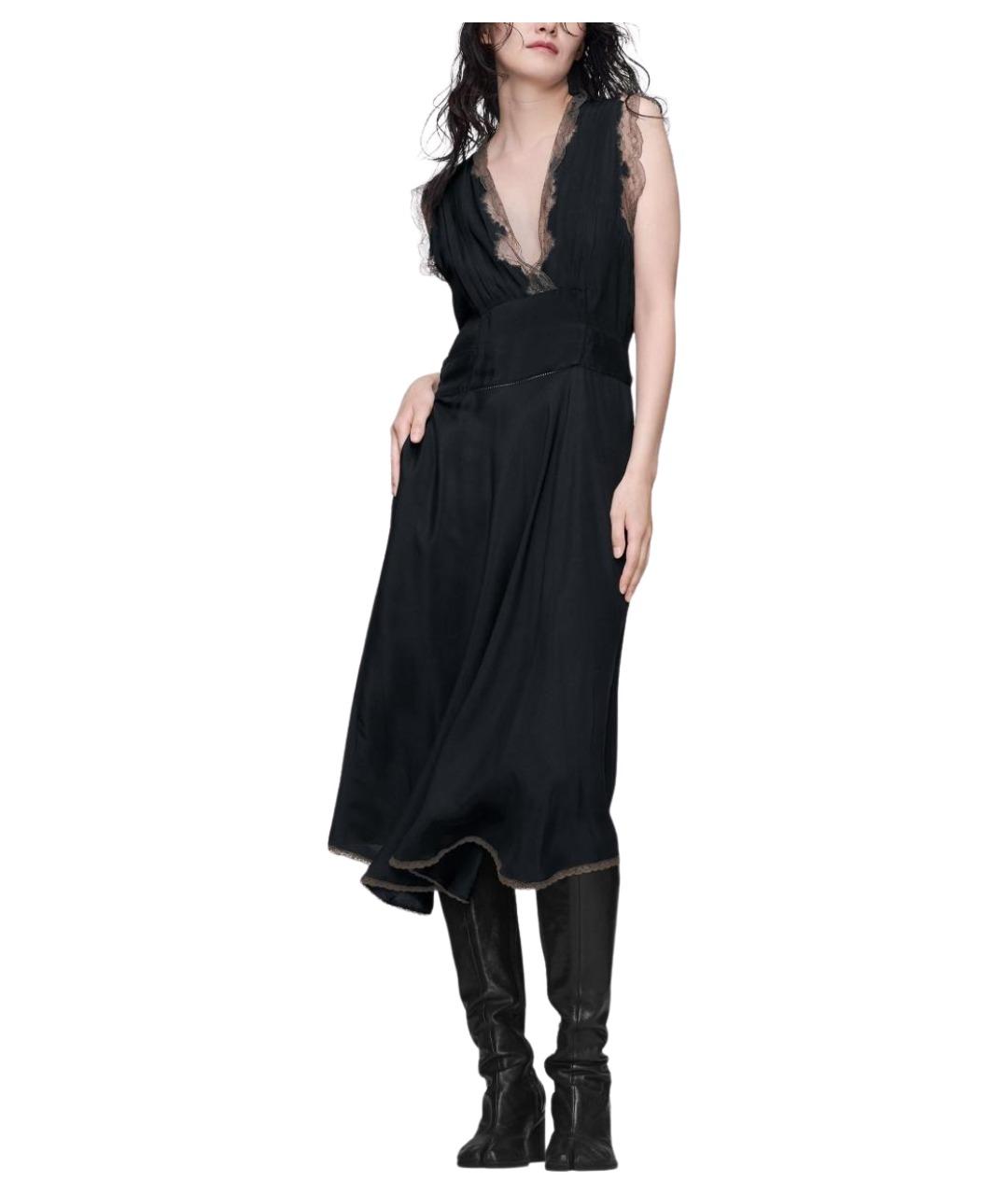 MAISON MARGIELA Черное шелковое повседневное платье, фото 1