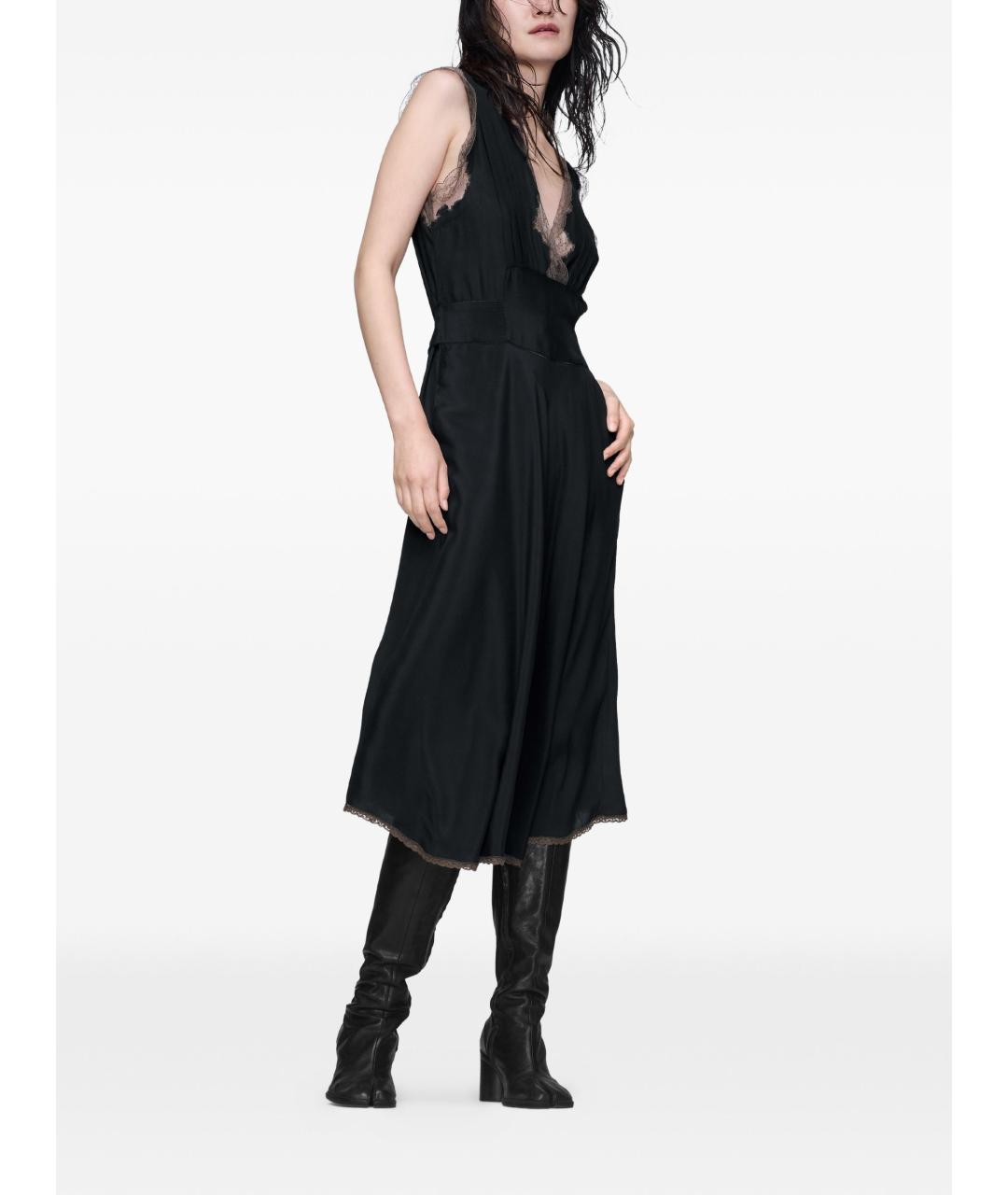 MAISON MARGIELA Черное шелковое повседневное платье, фото 4