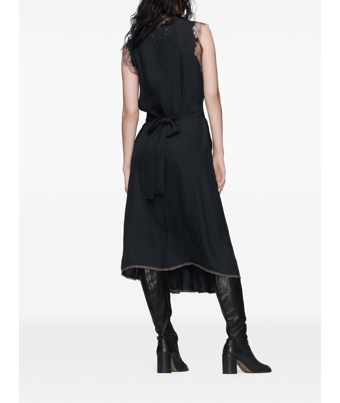 MAISON MARGIELA Черное шелковое повседневное платье, фото 3