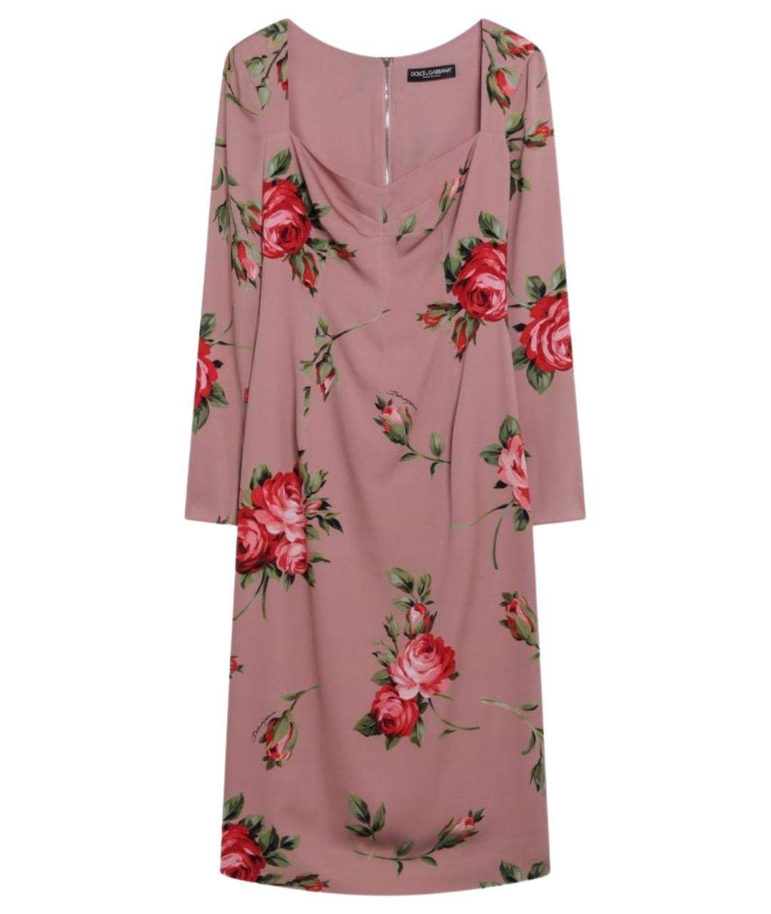 DOLCE&GABBANA Розовое повседневное платье, фото 1