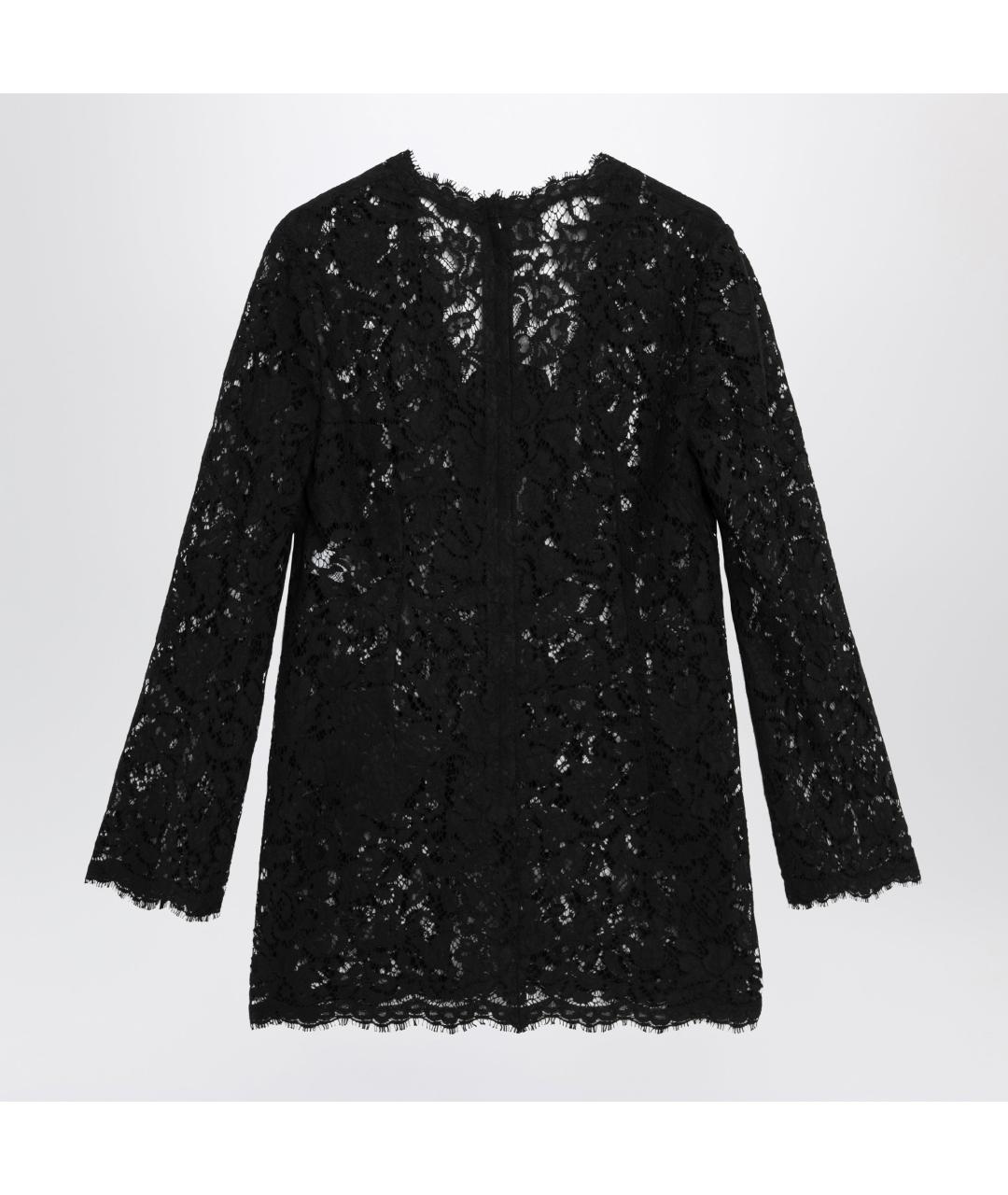 DOLCE&GABBANA Черное хлопковое повседневное платье, фото 2