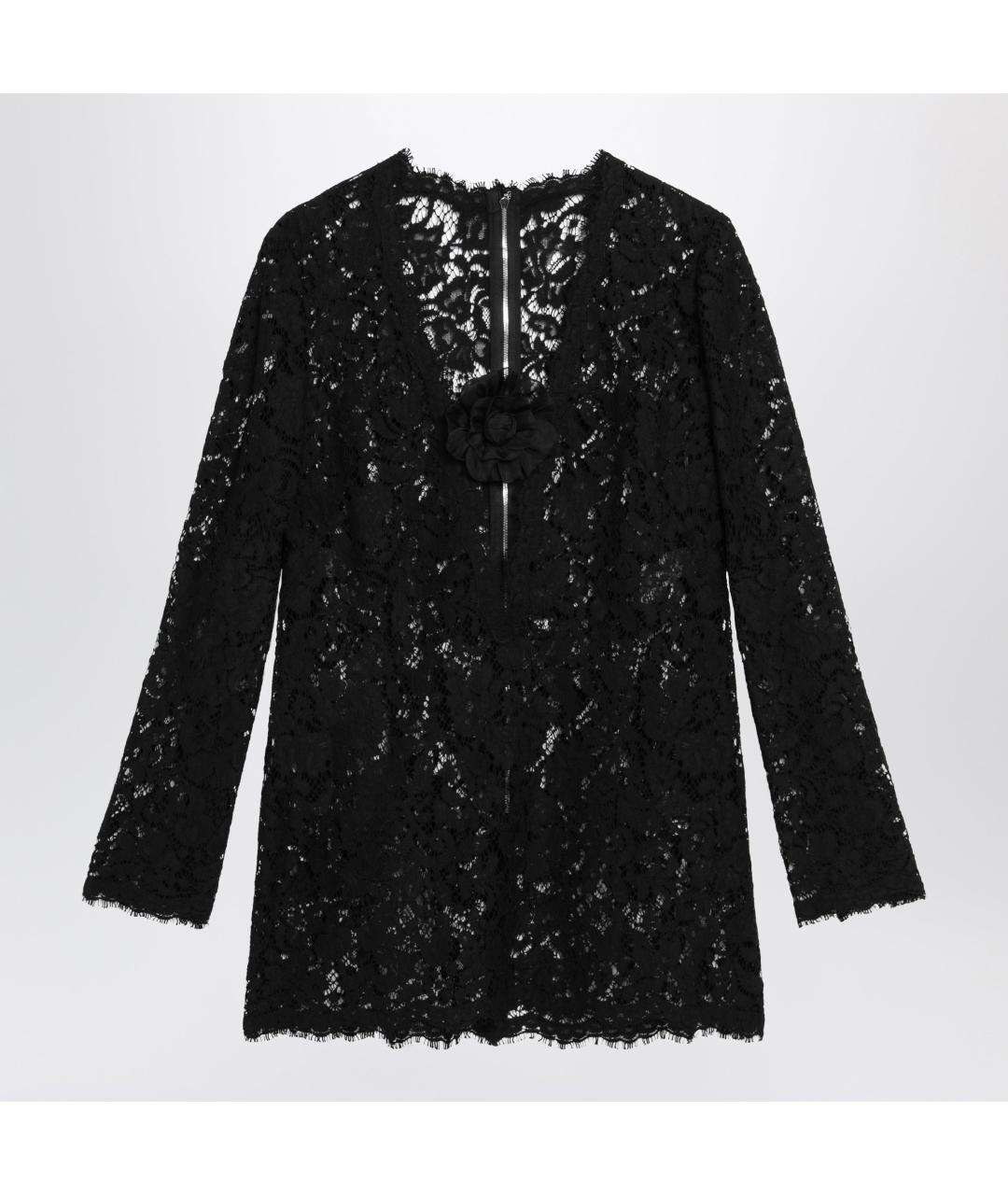 DOLCE&GABBANA Черное хлопковое повседневное платье, фото 3