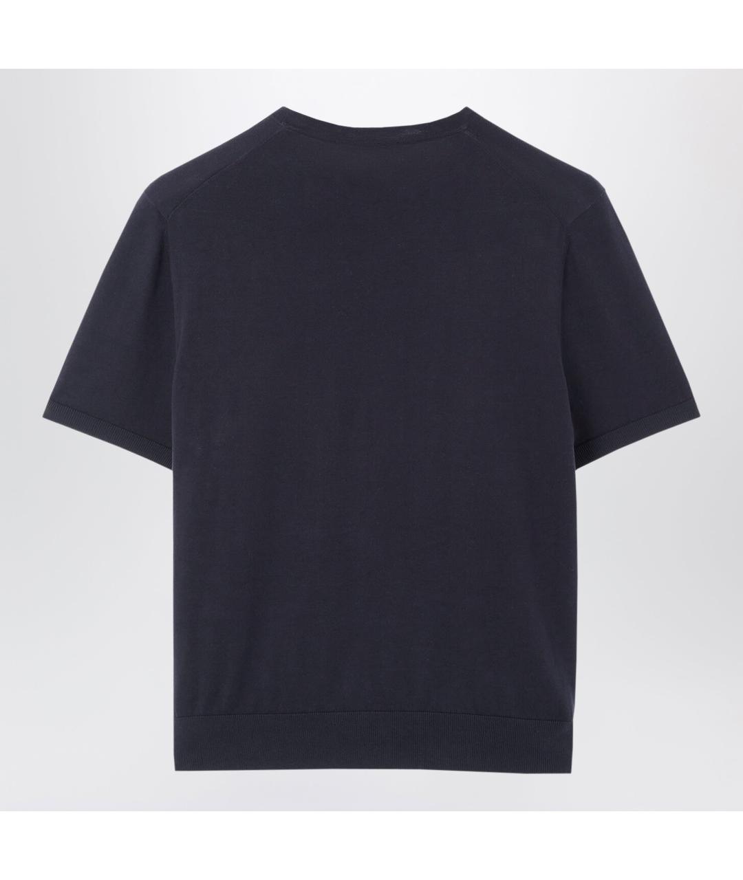 LORO PIANA Синяя хлопковая футболка, фото 2