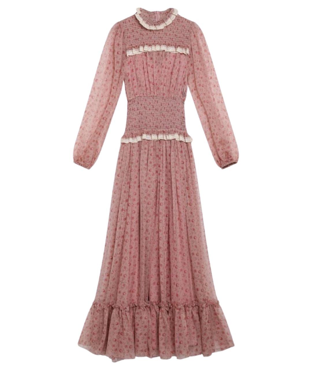 DOLCE&GABBANA Розовое шелковое повседневное платье, фото 1