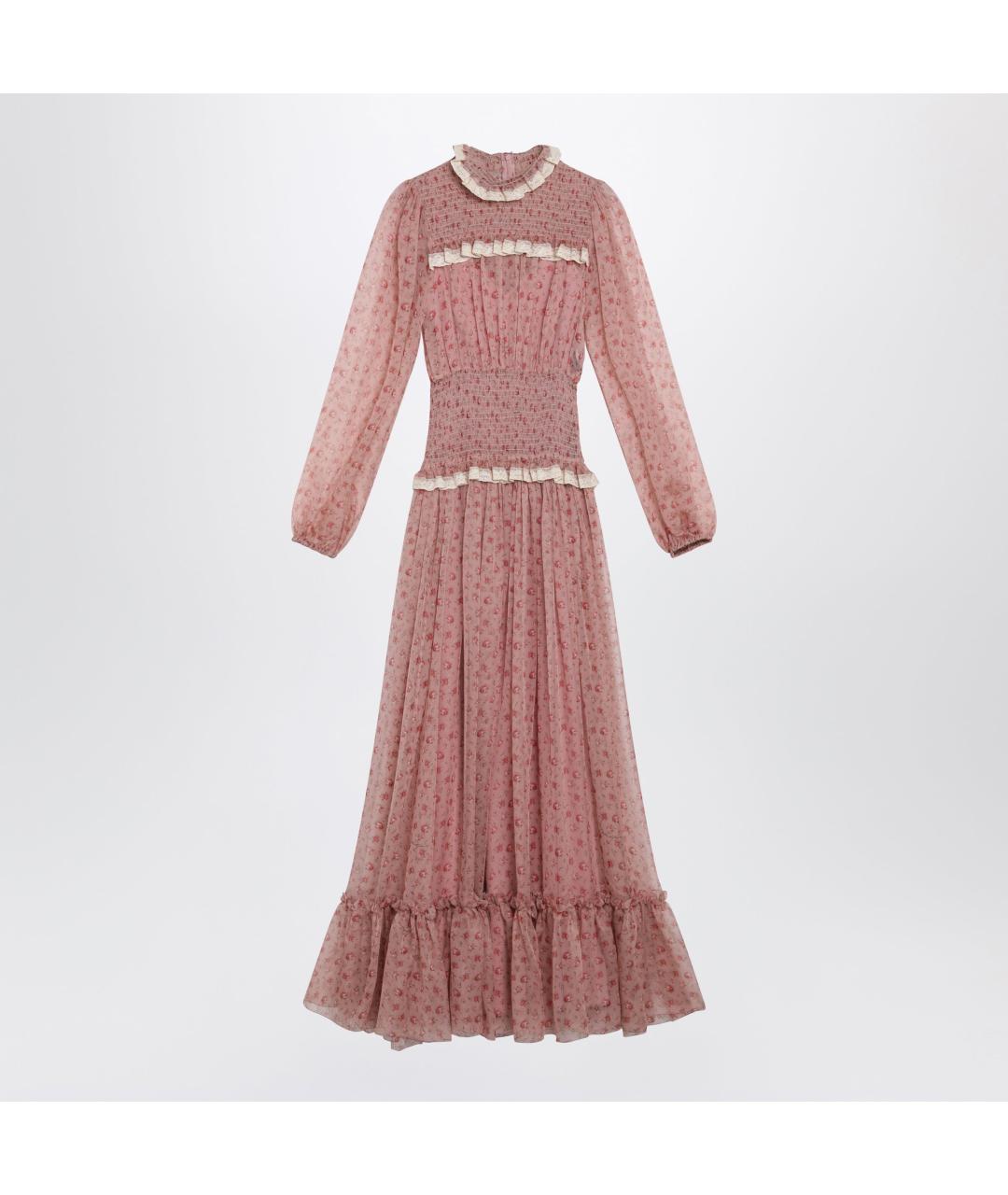 DOLCE&GABBANA Розовое шелковое повседневное платье, фото 3