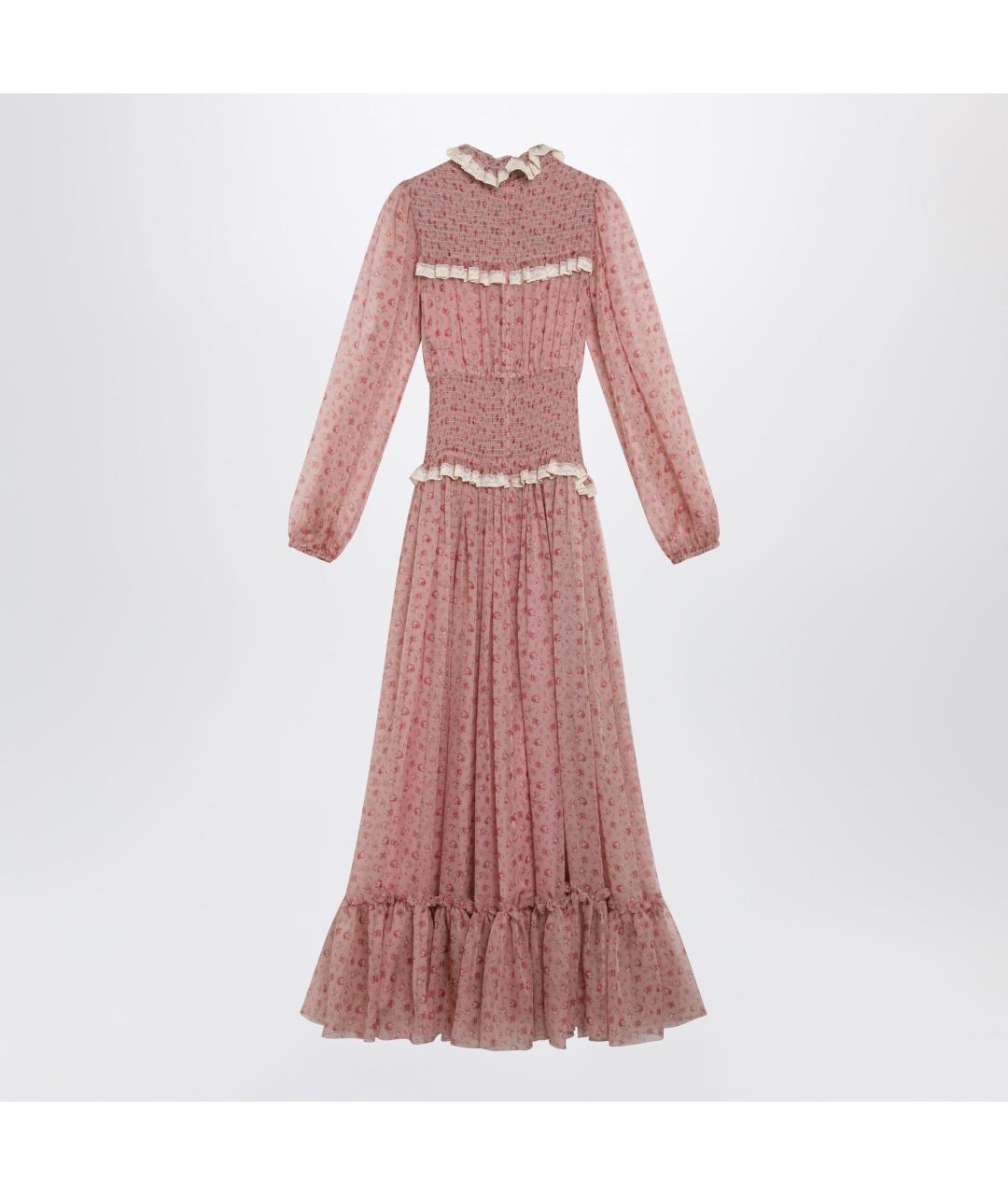 DOLCE&GABBANA Розовое шелковое повседневное платье, фото 2