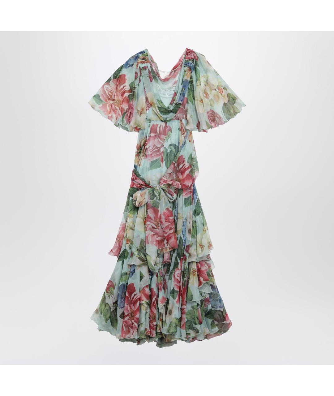 DOLCE&GABBANA Мульти шелковое повседневное платье, фото 2