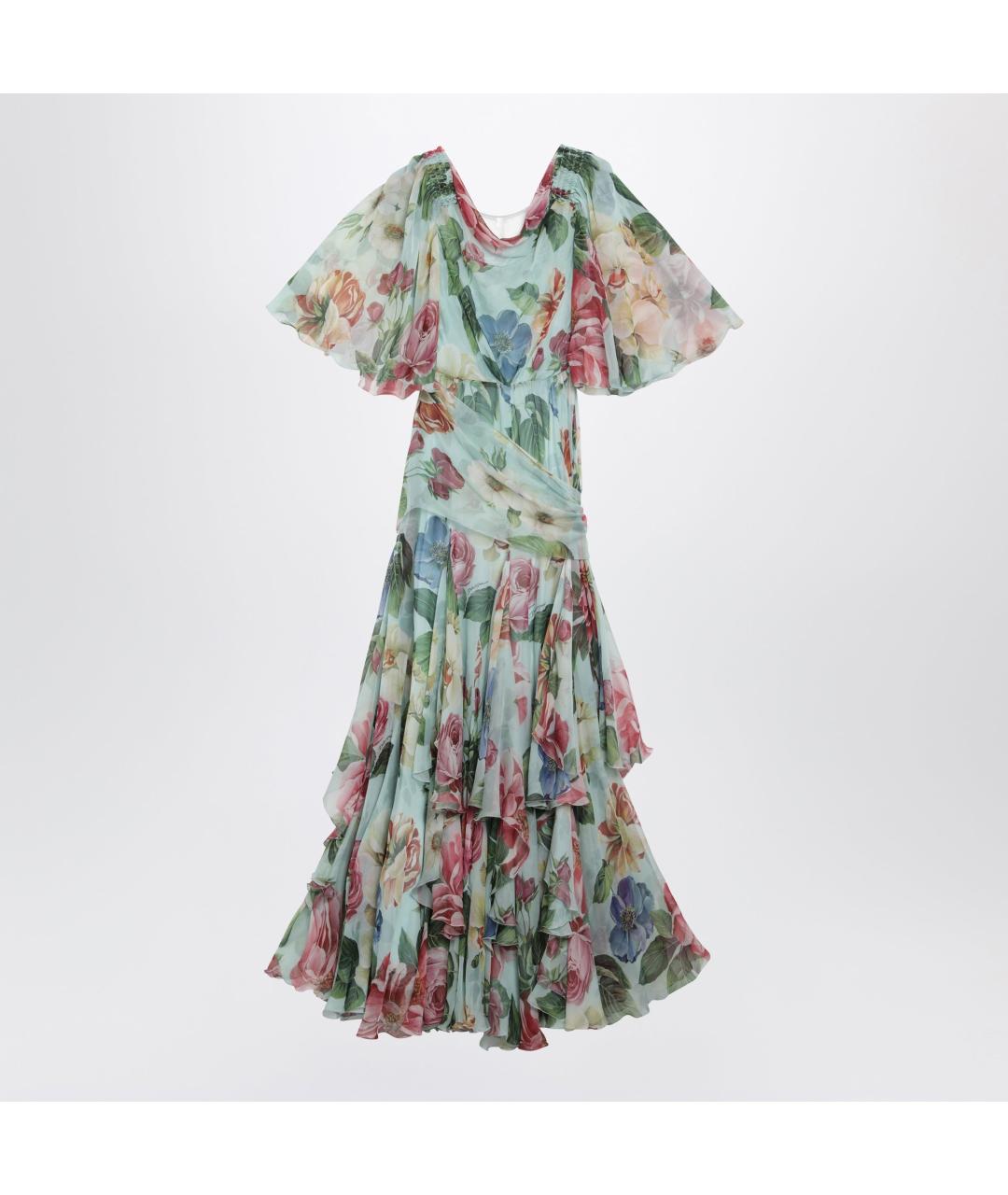 DOLCE&GABBANA Мульти шелковое повседневное платье, фото 3