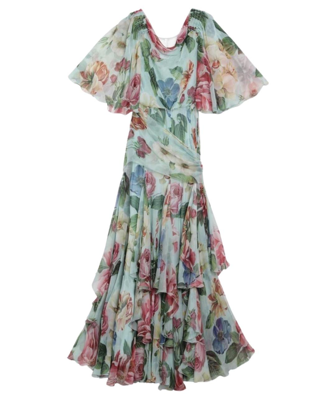 DOLCE&GABBANA Мульти шелковое повседневное платье, фото 1