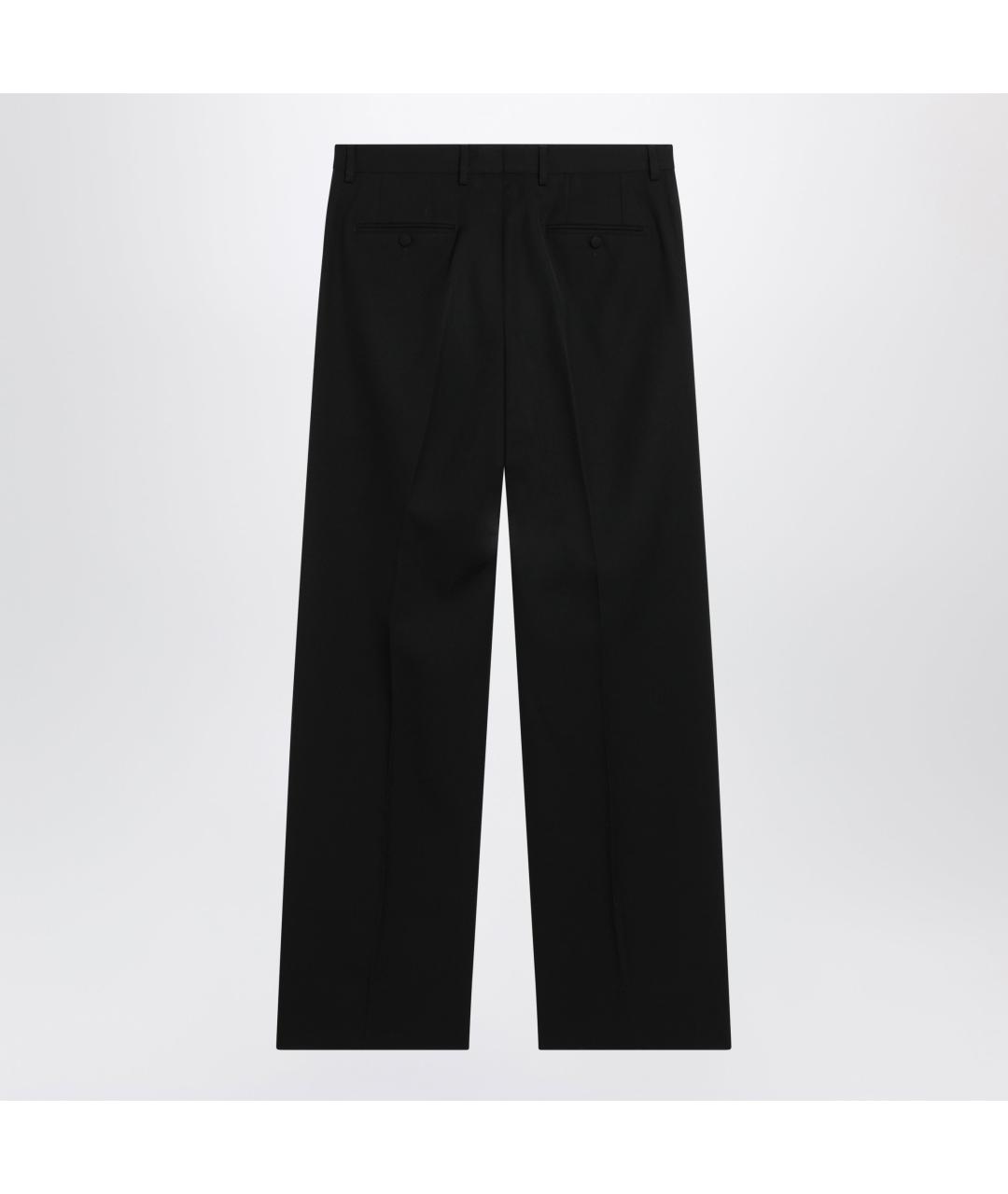 DOLCE&GABBANA Черные шерстяные повседневные брюки, фото 2
