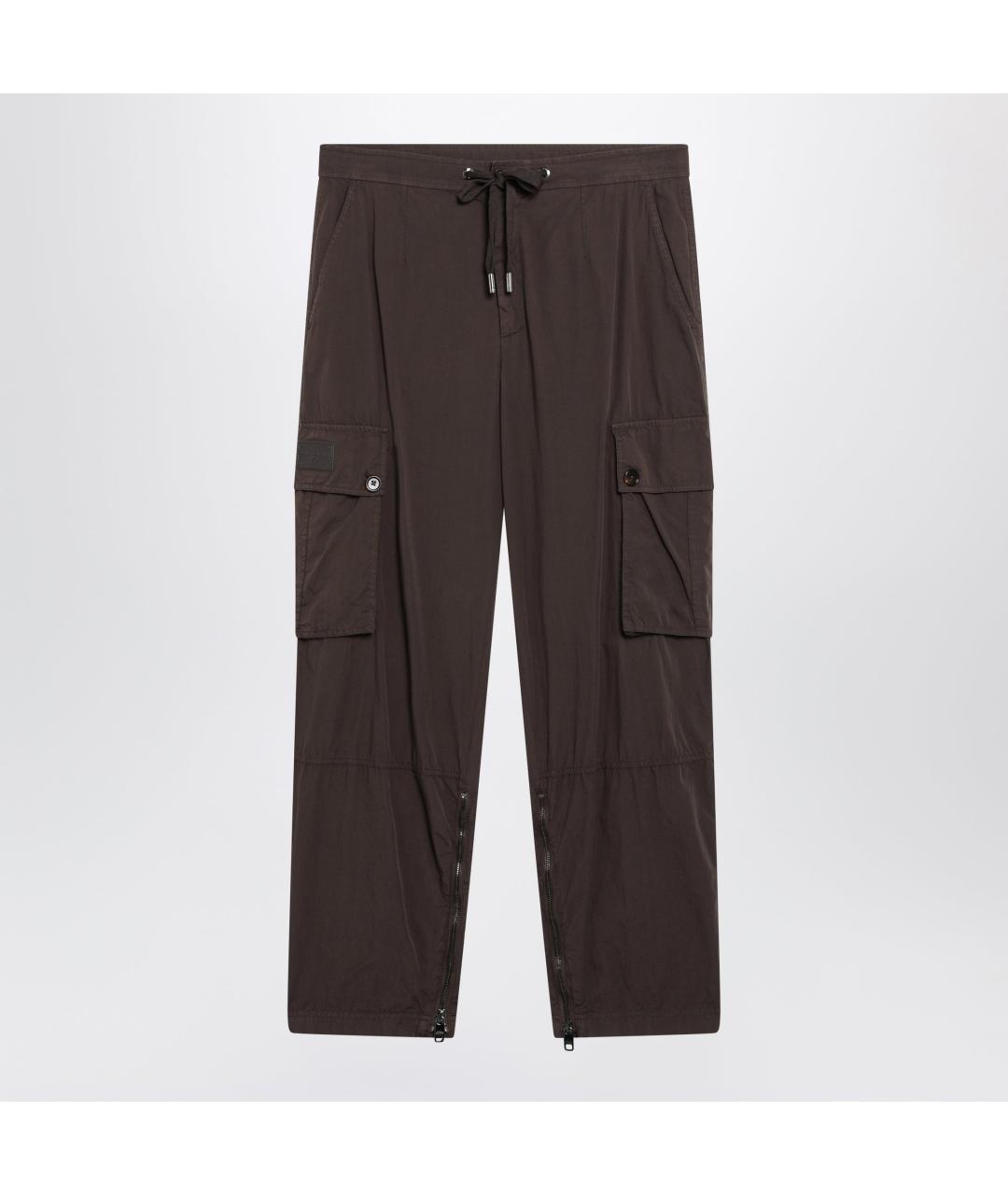 DOLCE&GABBANA Коричневые хлопковые повседневные брюки, фото 3