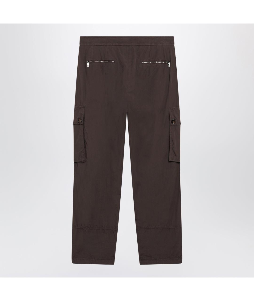 DOLCE&GABBANA Коричневые хлопковые повседневные брюки, фото 2