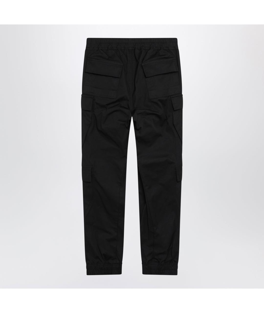 RICK OWENS Черные хлопковые повседневные брюки, фото 2