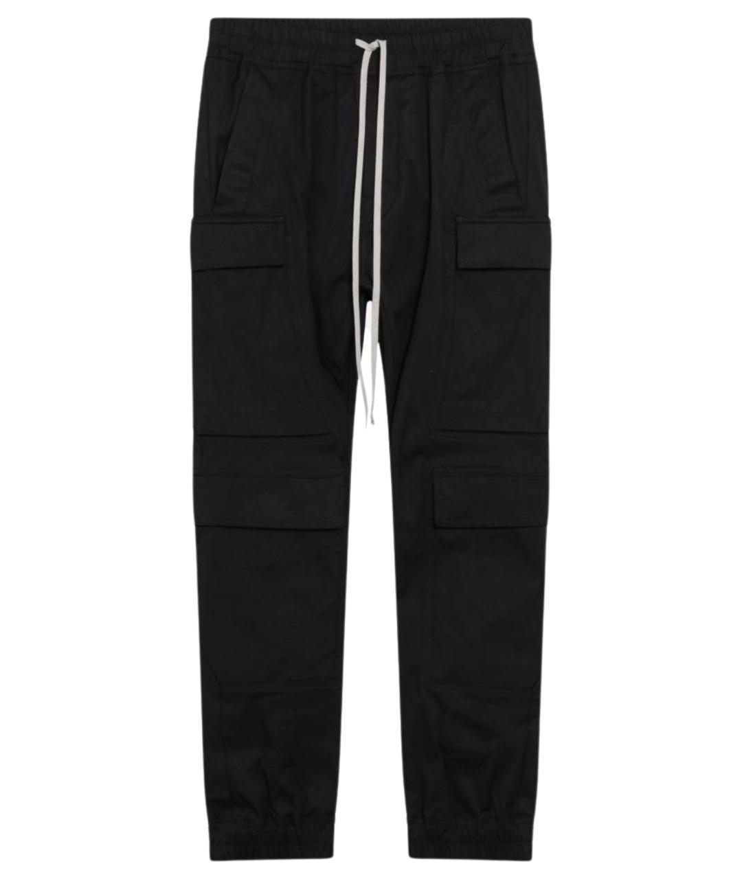 RICK OWENS Черные хлопковые повседневные брюки, фото 1