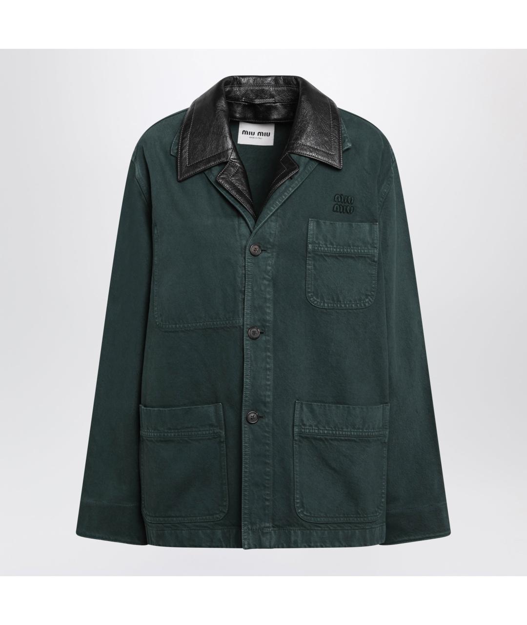 MIU MIU Зеленая хлопковая куртка, фото 3