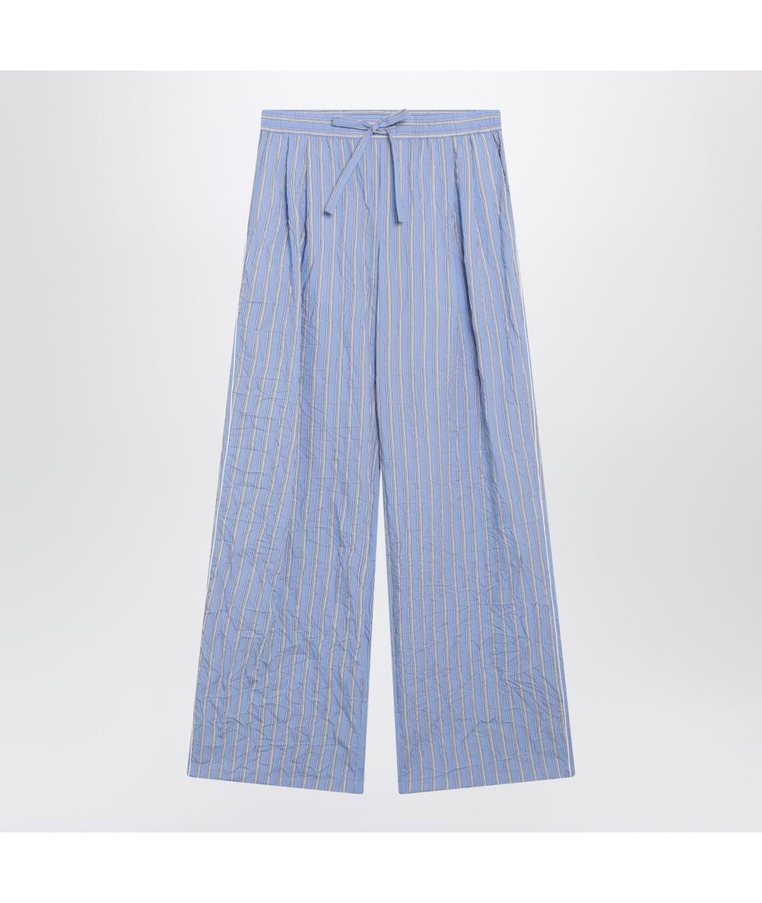 DOLCE&GABBANA Голубые вискозные повседневные брюки, фото 3