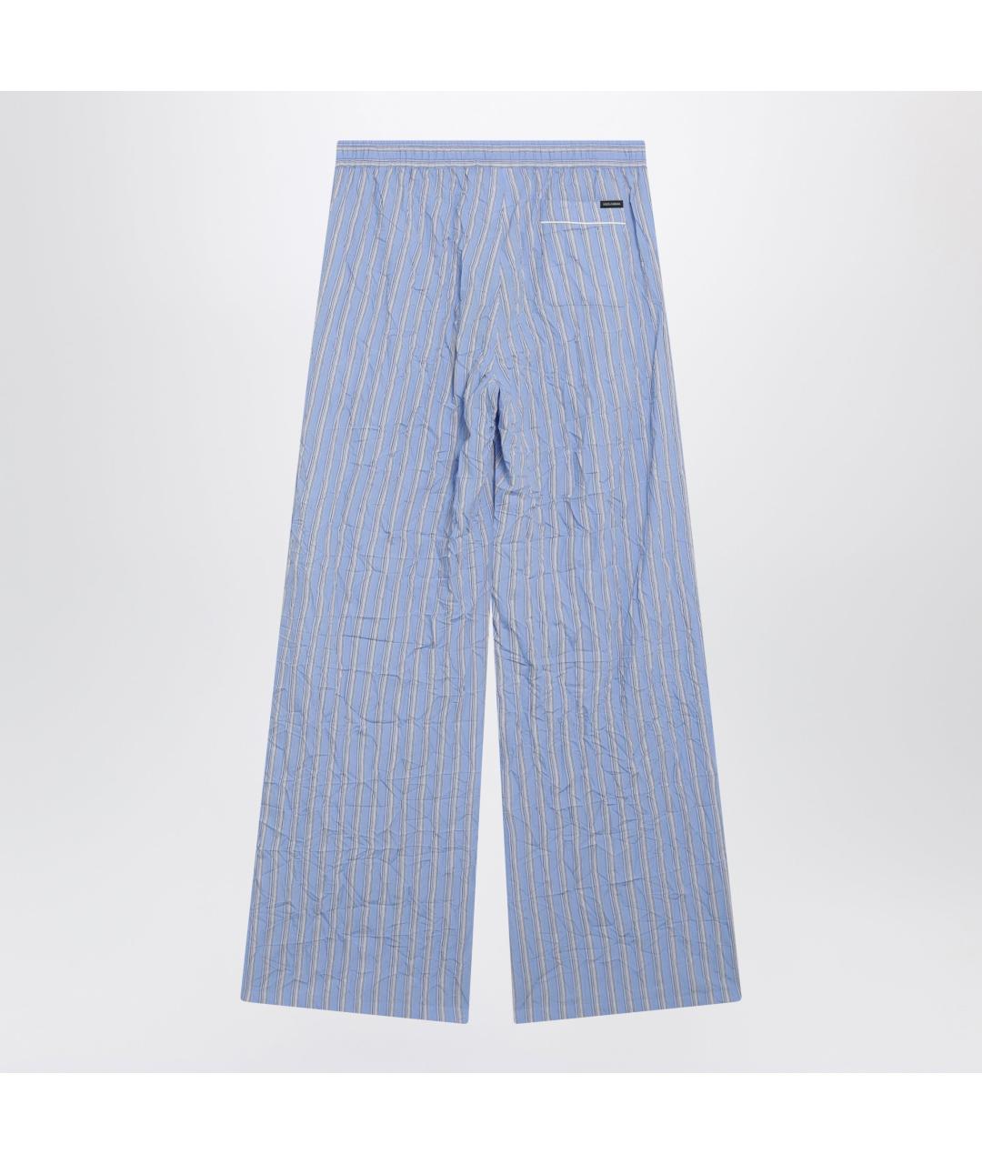 DOLCE&GABBANA Голубые вискозные повседневные брюки, фото 2