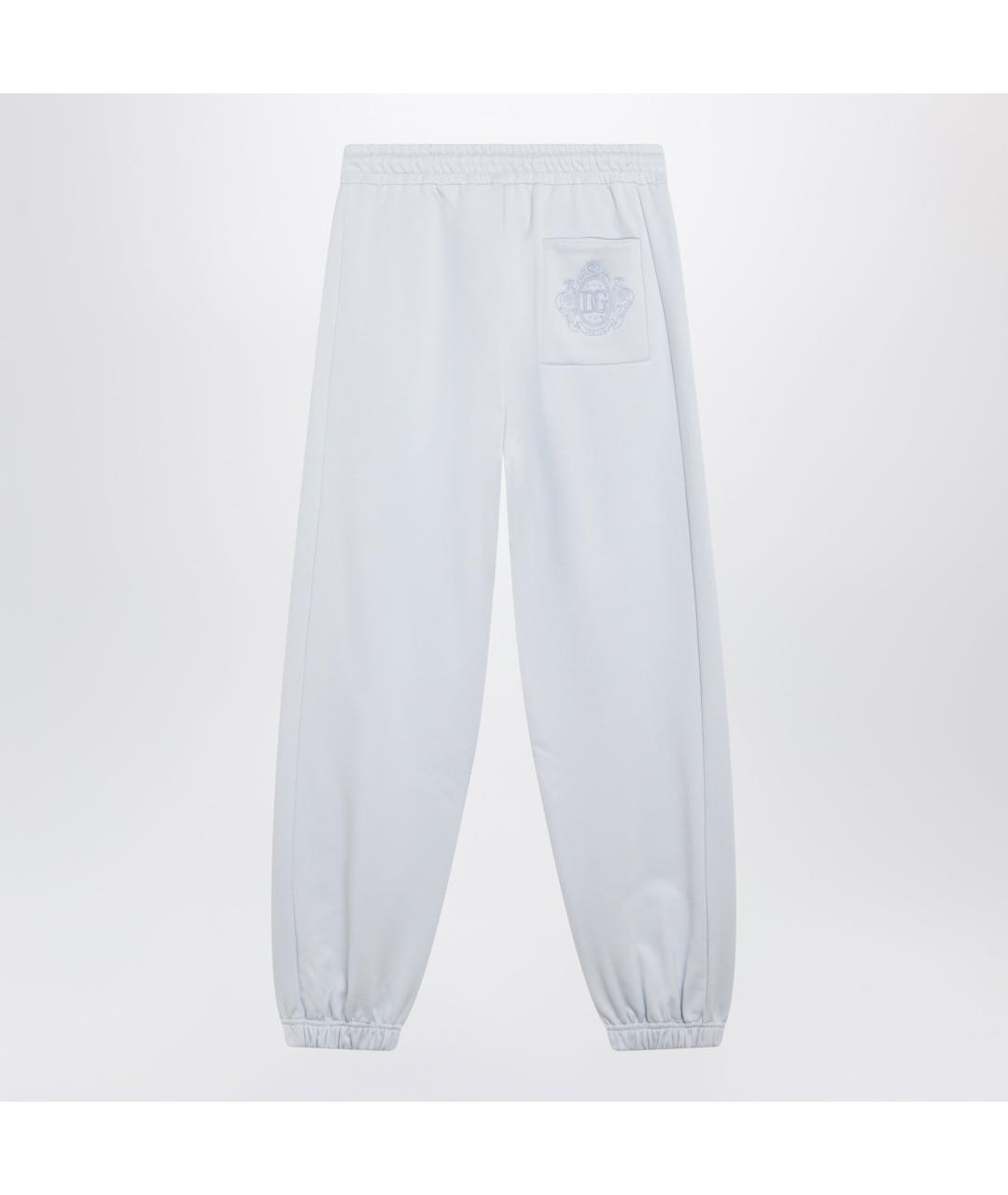 DOLCE&GABBANA Голубые хлопковые брюки узкие, фото 2