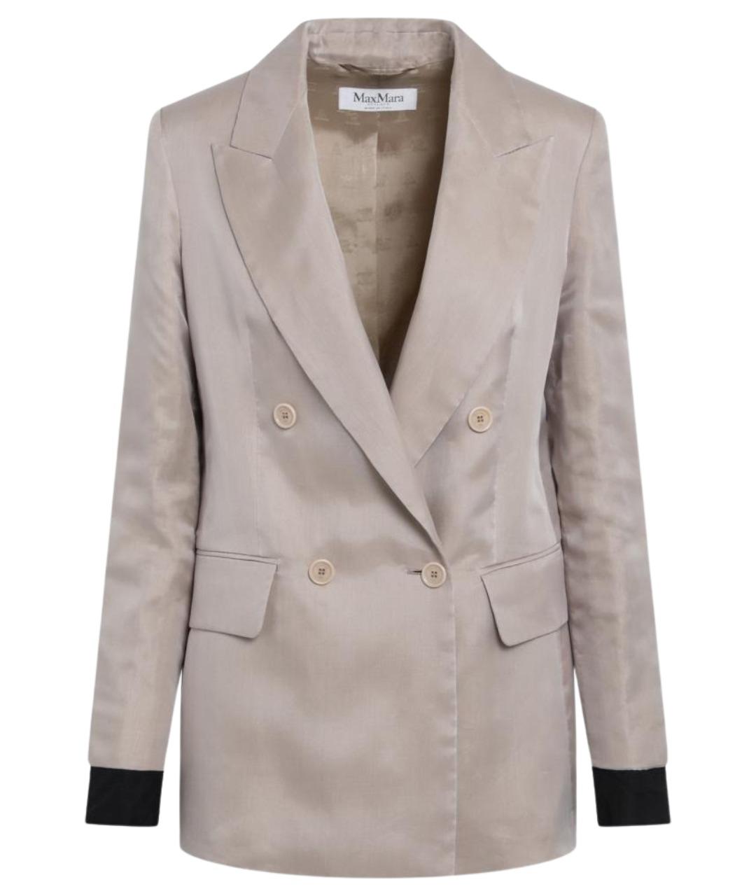 MAX MARA Розовый льняной жакет/пиджак, фото 1