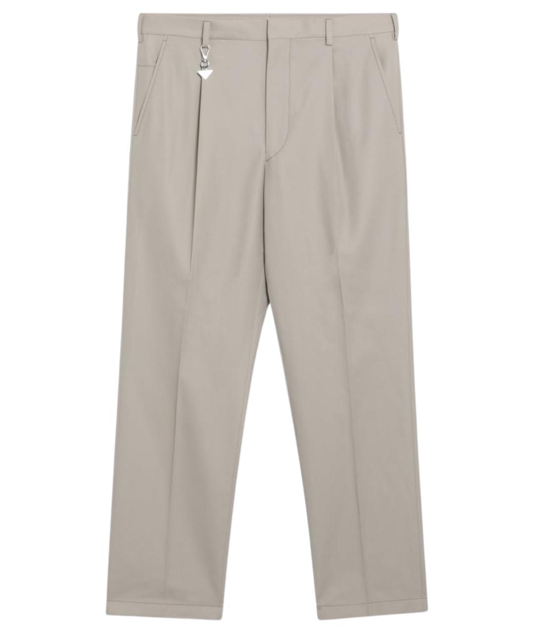 PRADA Бежевые хлопковые повседневные брюки, фото 1