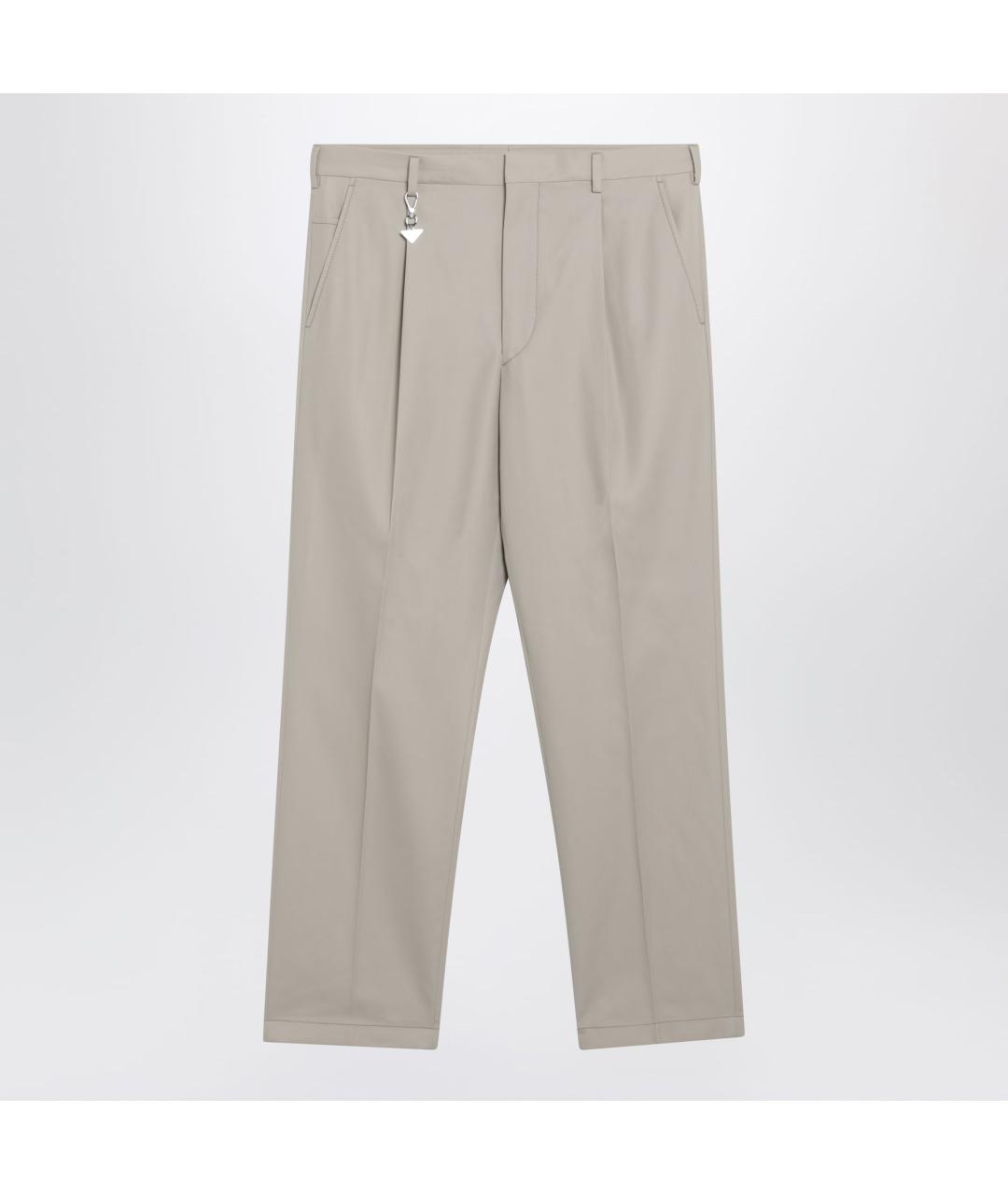 PRADA Бежевые хлопковые повседневные брюки, фото 3