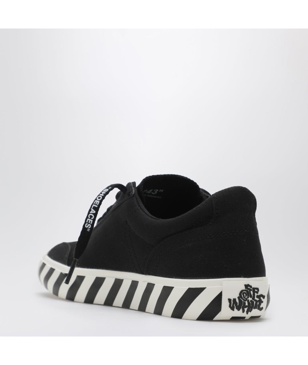 OFF-WHITE Черные текстильные низкие кроссовки / кеды, фото 2