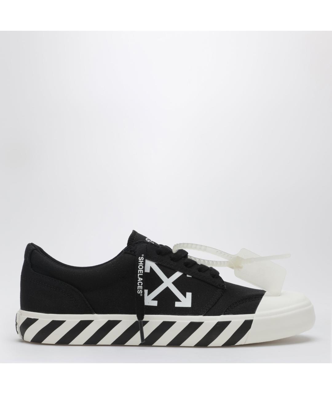 OFF-WHITE Черные текстильные низкие кроссовки / кеды, фото 3