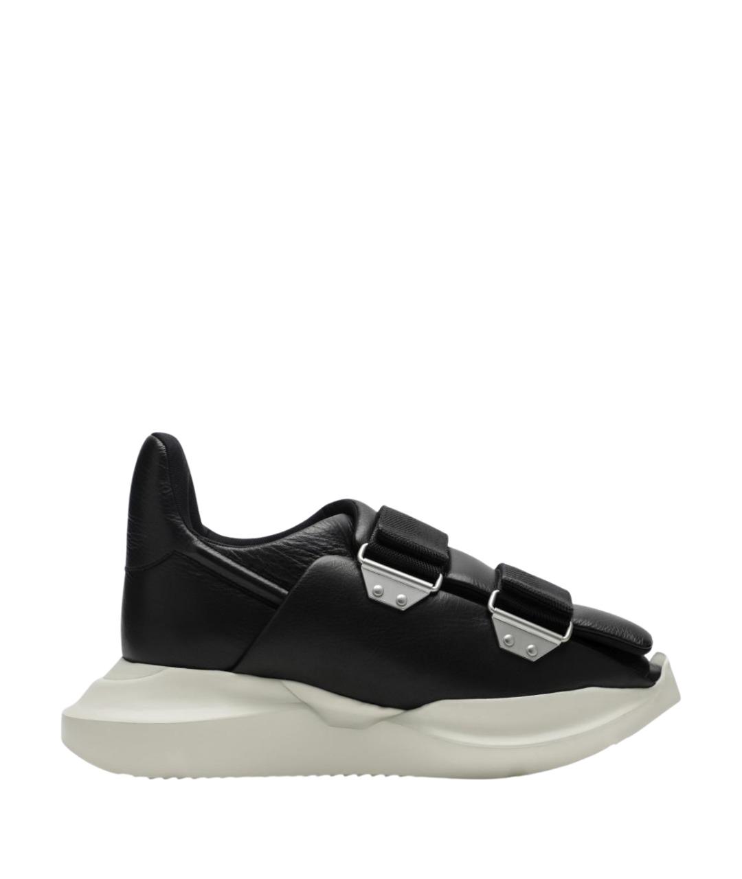 RICK OWENS Черные кожаные низкие кроссовки / кеды, фото 1