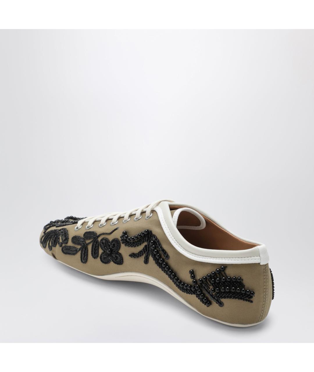 DRIES VAN NOTEN Бежевые текстильные кроссовки, фото 2