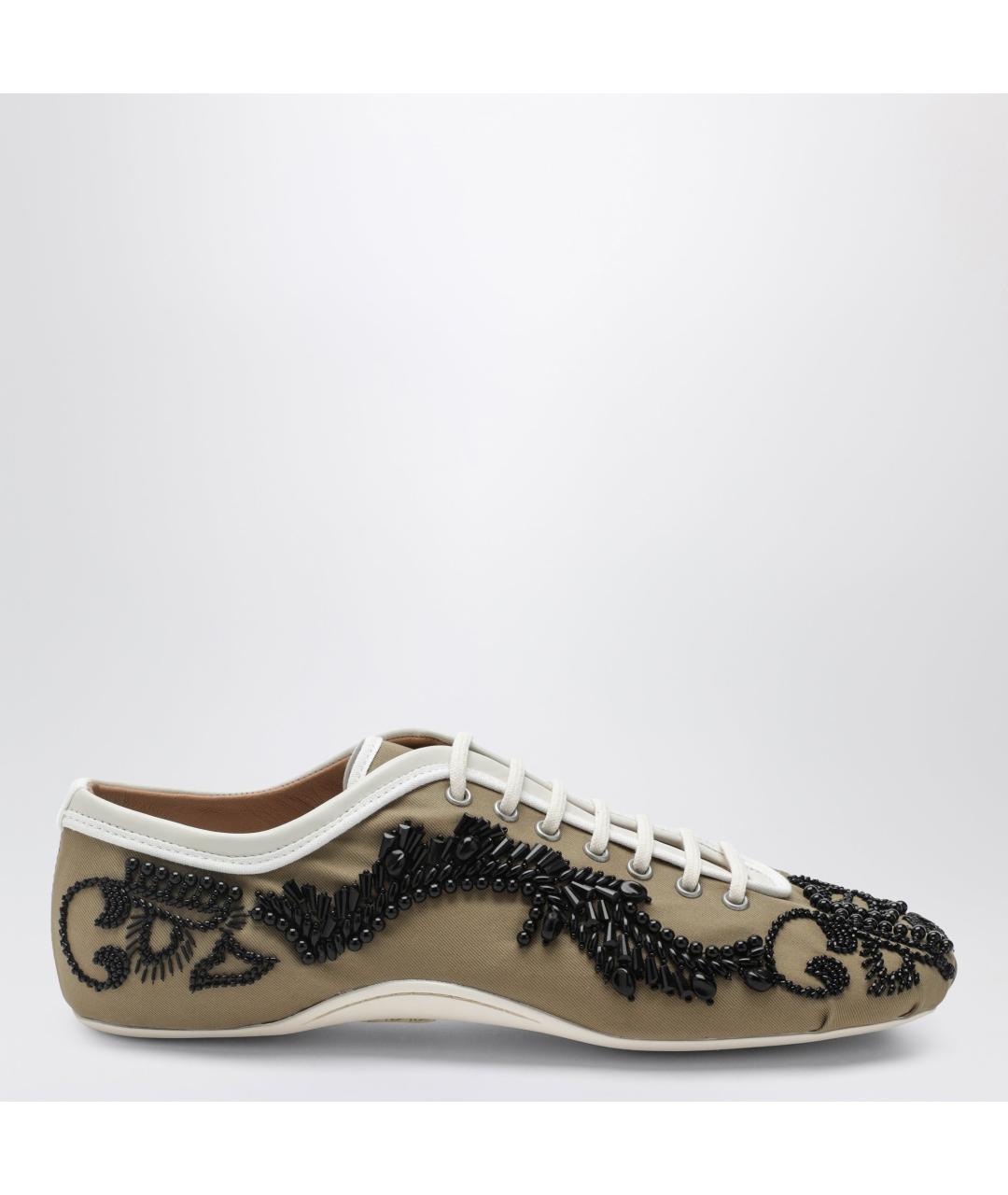 DRIES VAN NOTEN Бежевые текстильные кроссовки, фото 3