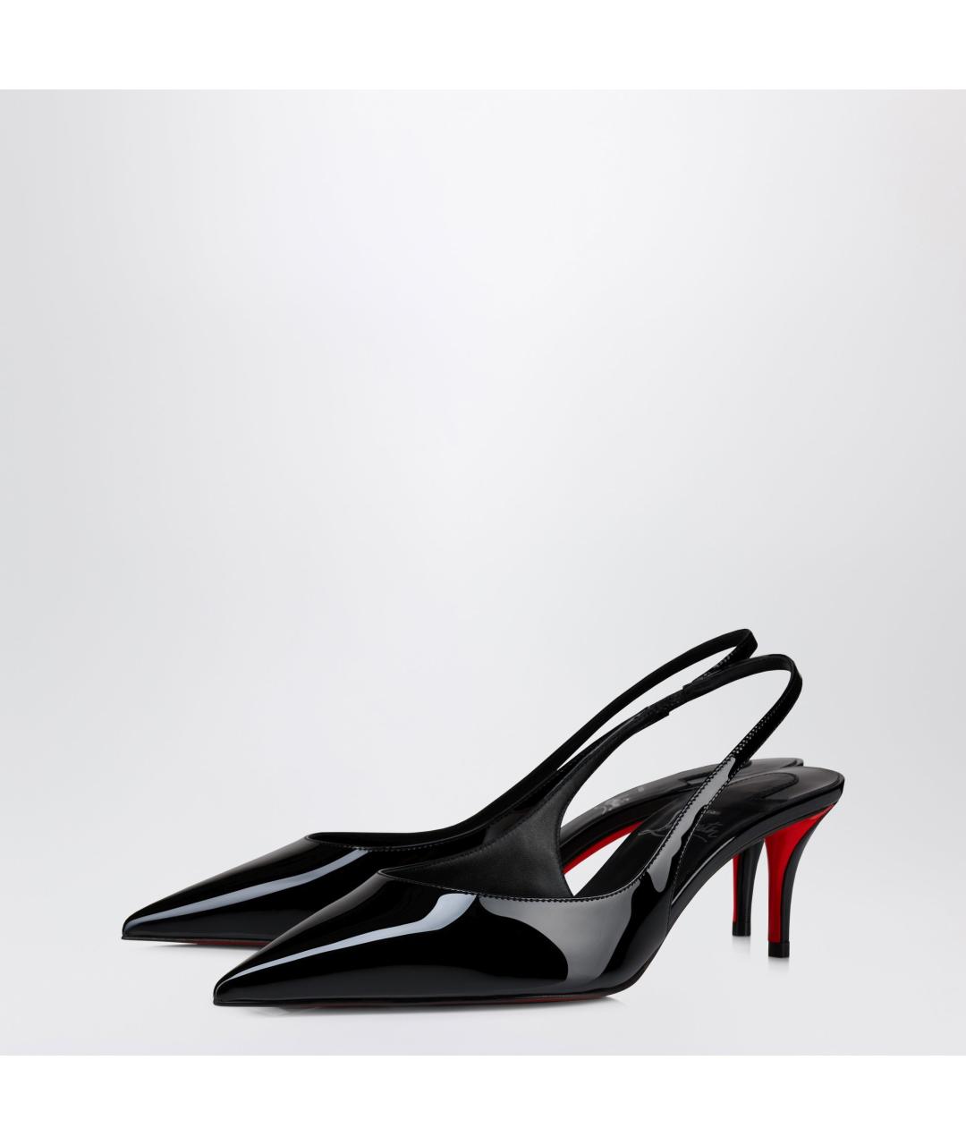 CHRISTIAN LOUBOUTIN Черные кожаные туфли, фото 2