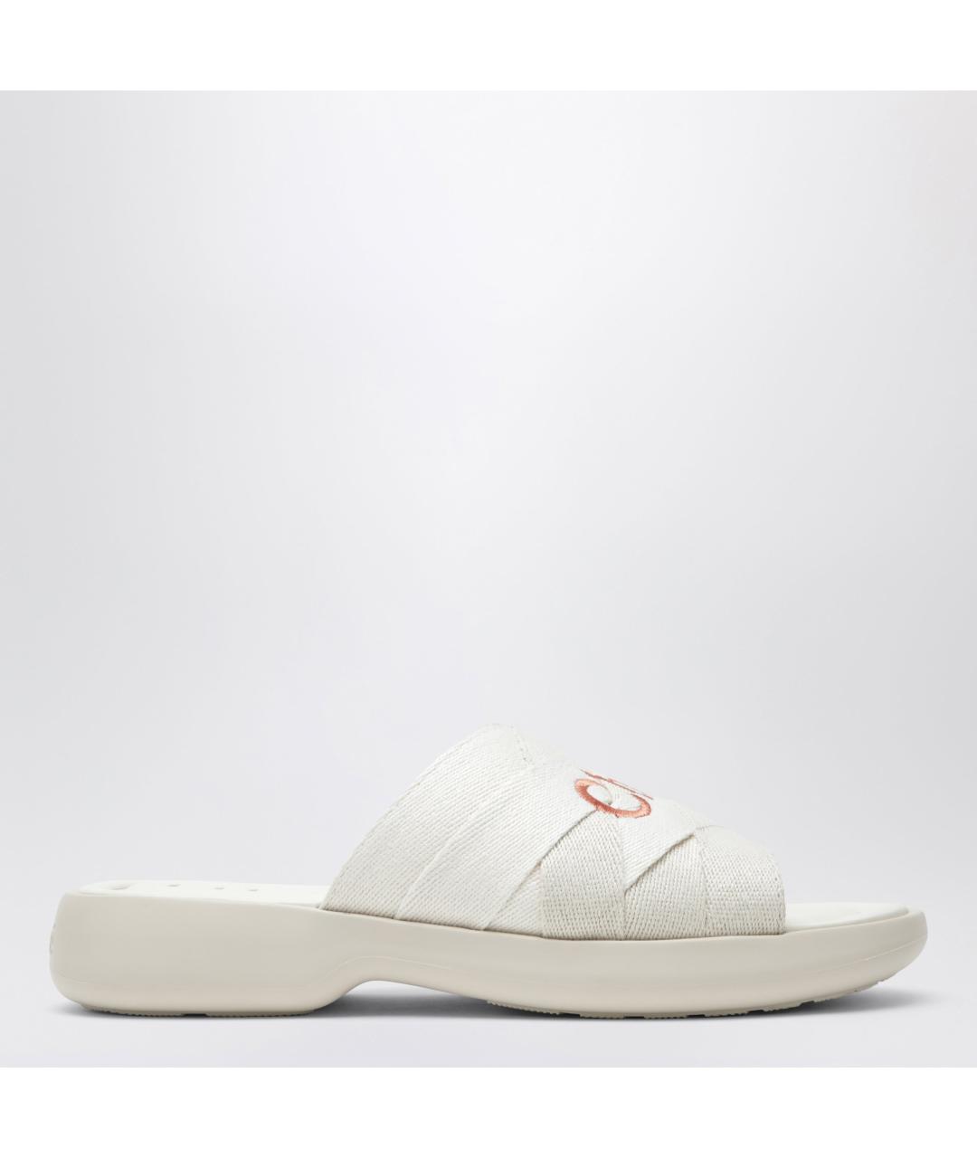 CHLOE Белые текстильные шлепанцы, фото 3