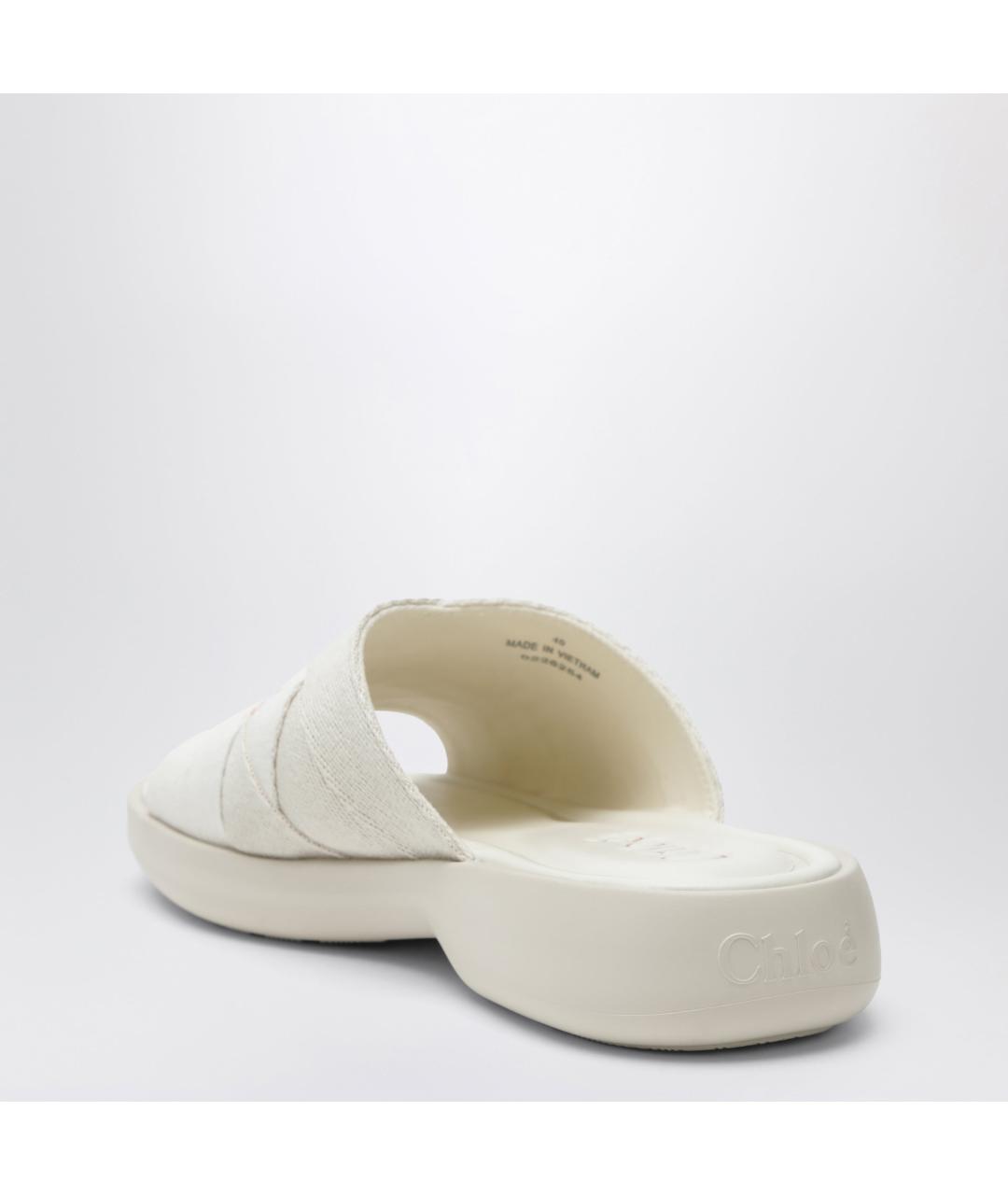 CHLOE Белые текстильные шлепанцы, фото 2