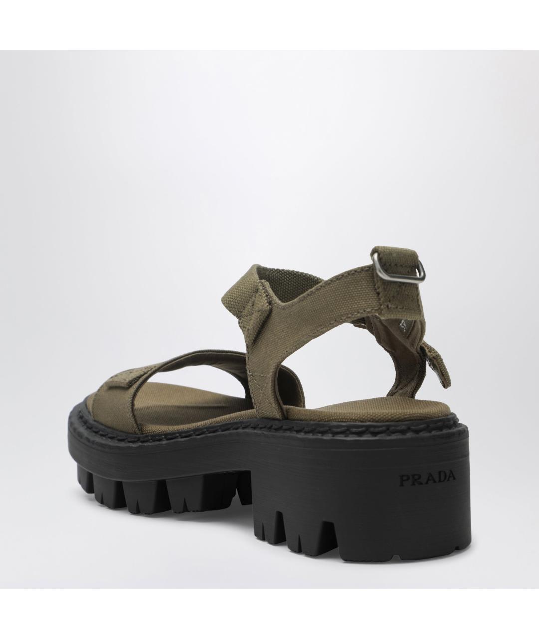 PRADA Зеленые текстильные сандалии, фото 2