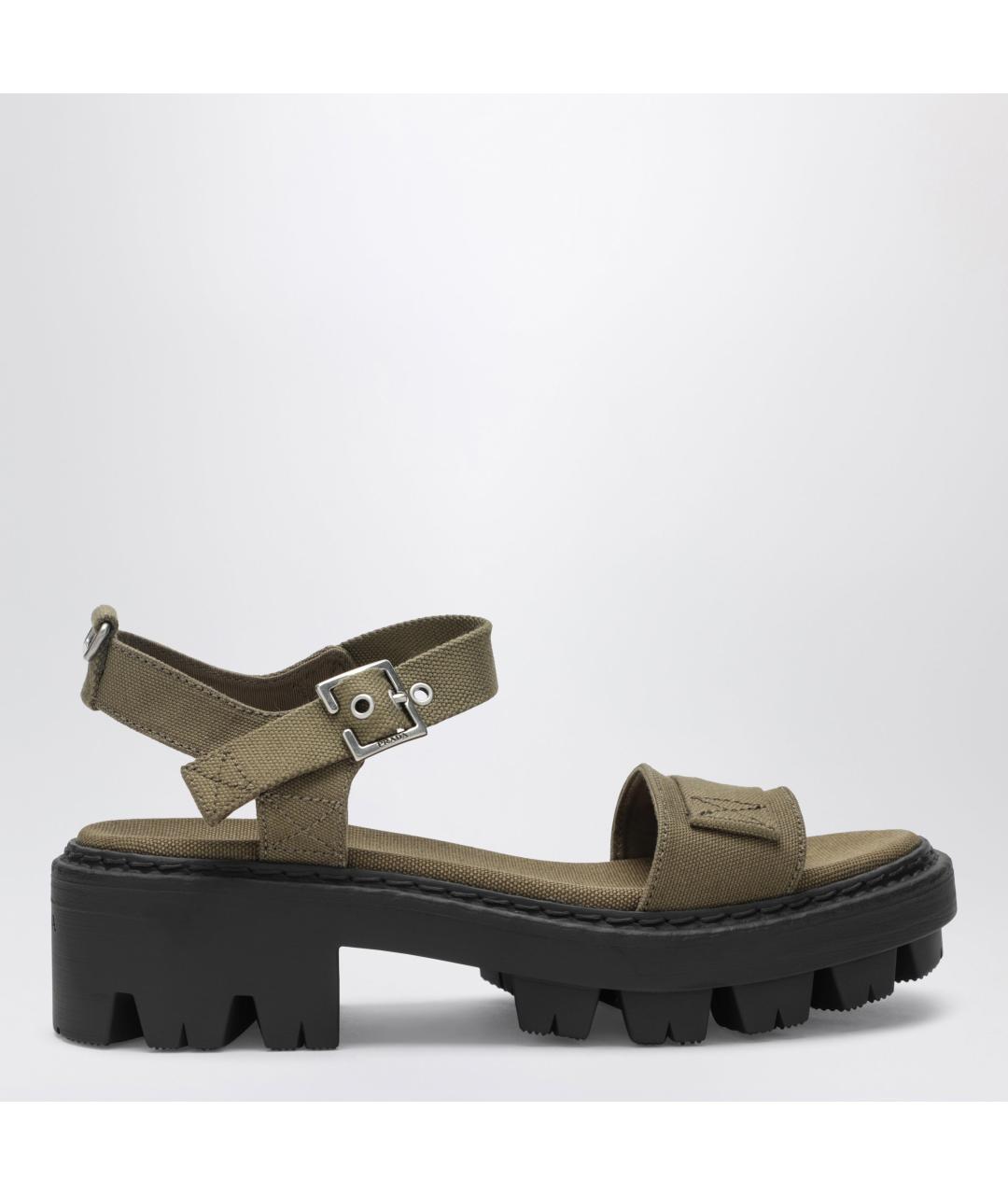 PRADA Зеленые текстильные сандалии, фото 3