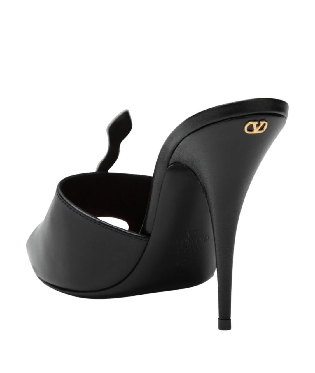 VALENTINO Черные кожаные сандалии, фото 2