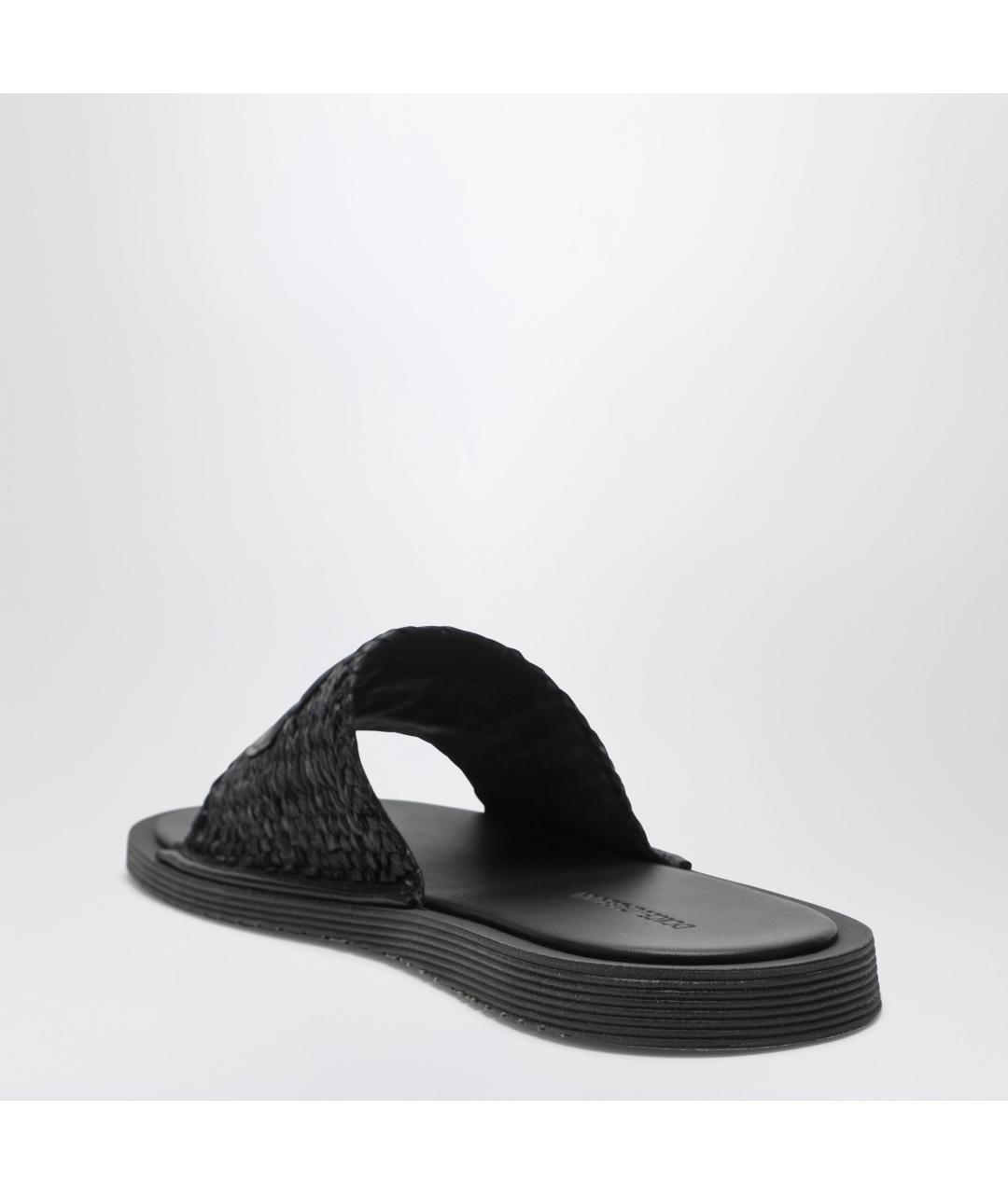 DOLCE&GABBANA Черные синтетические шлепанцы, фото 2
