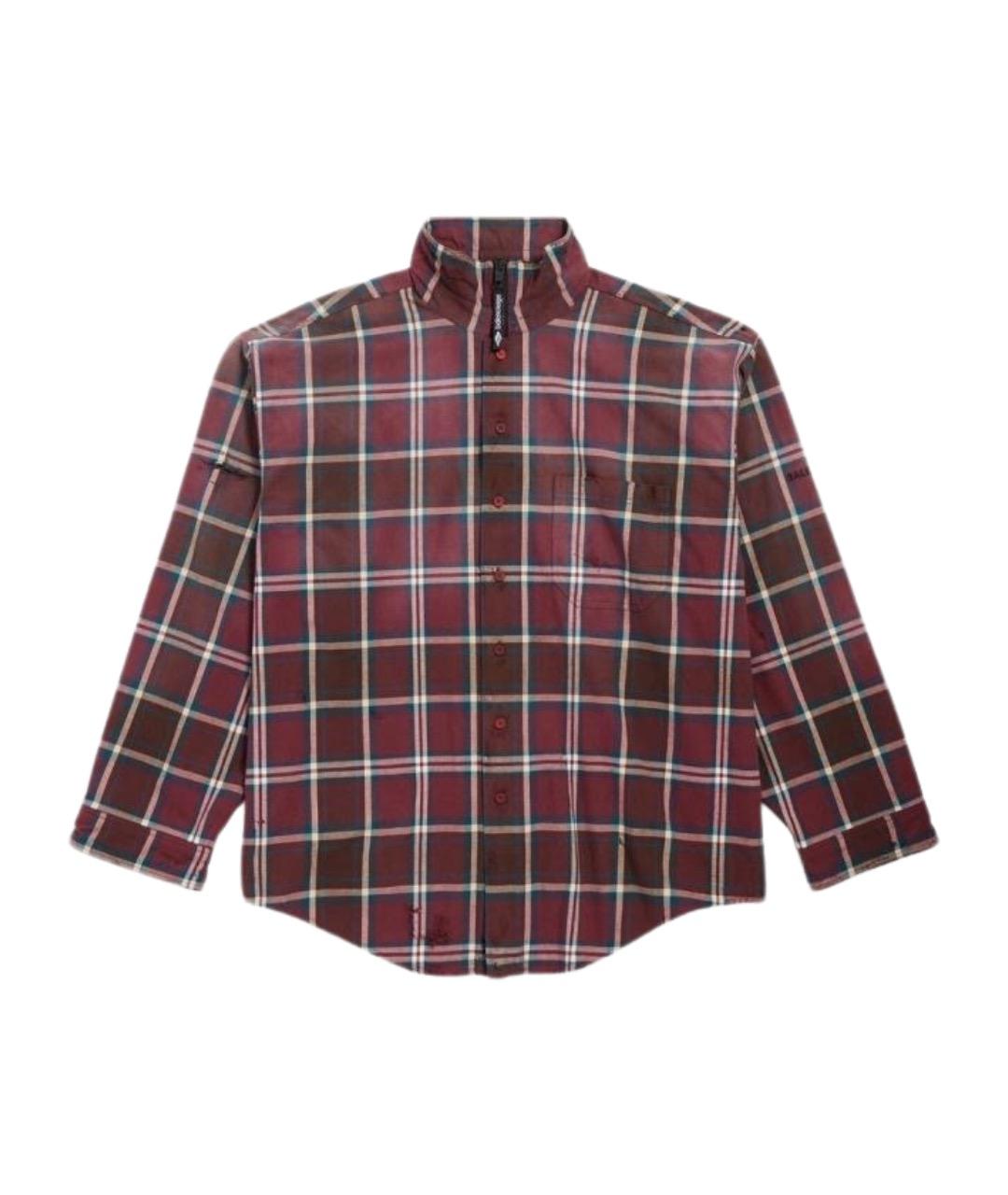 BALENCIAGA Бордовая хлопковая кэжуал рубашка, фото 1