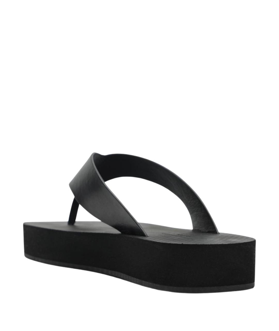 THE ROW Черные кожаные шлепанцы, фото 2