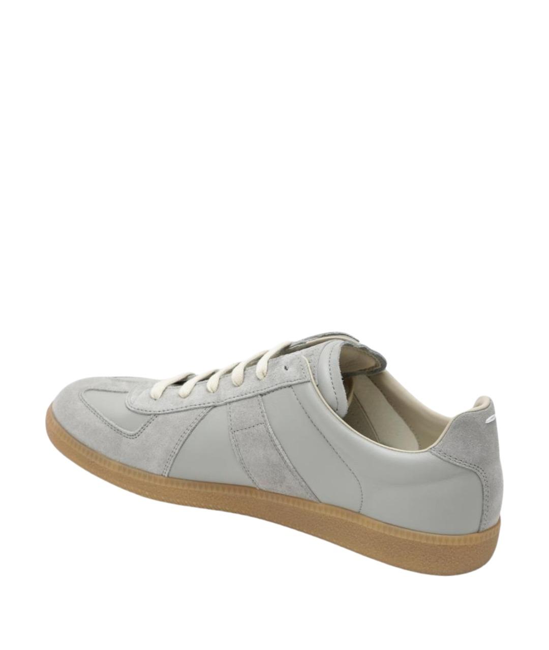 MAISON MARGIELA Серые кожаные низкие кроссовки / кеды, фото 2