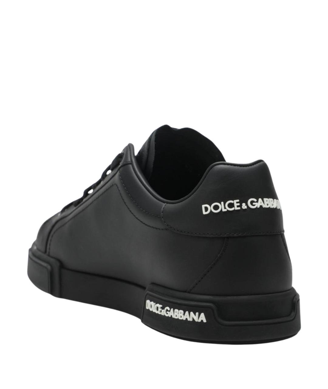 DOLCE&GABBANA Черные кожаные низкие кроссовки / кеды, фото 2