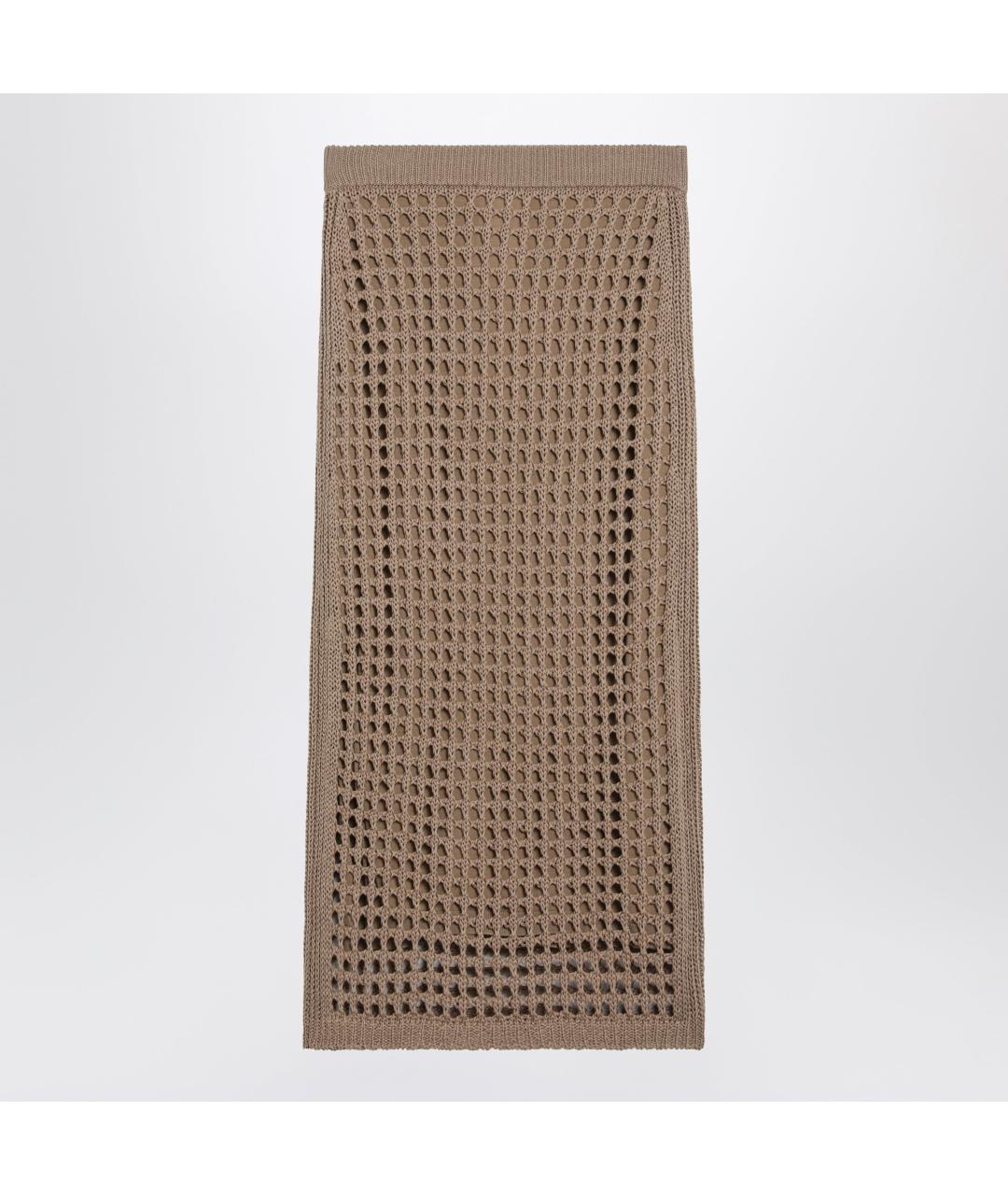 MAX MARA Коричневая хлопковая юбка макси, фото 2