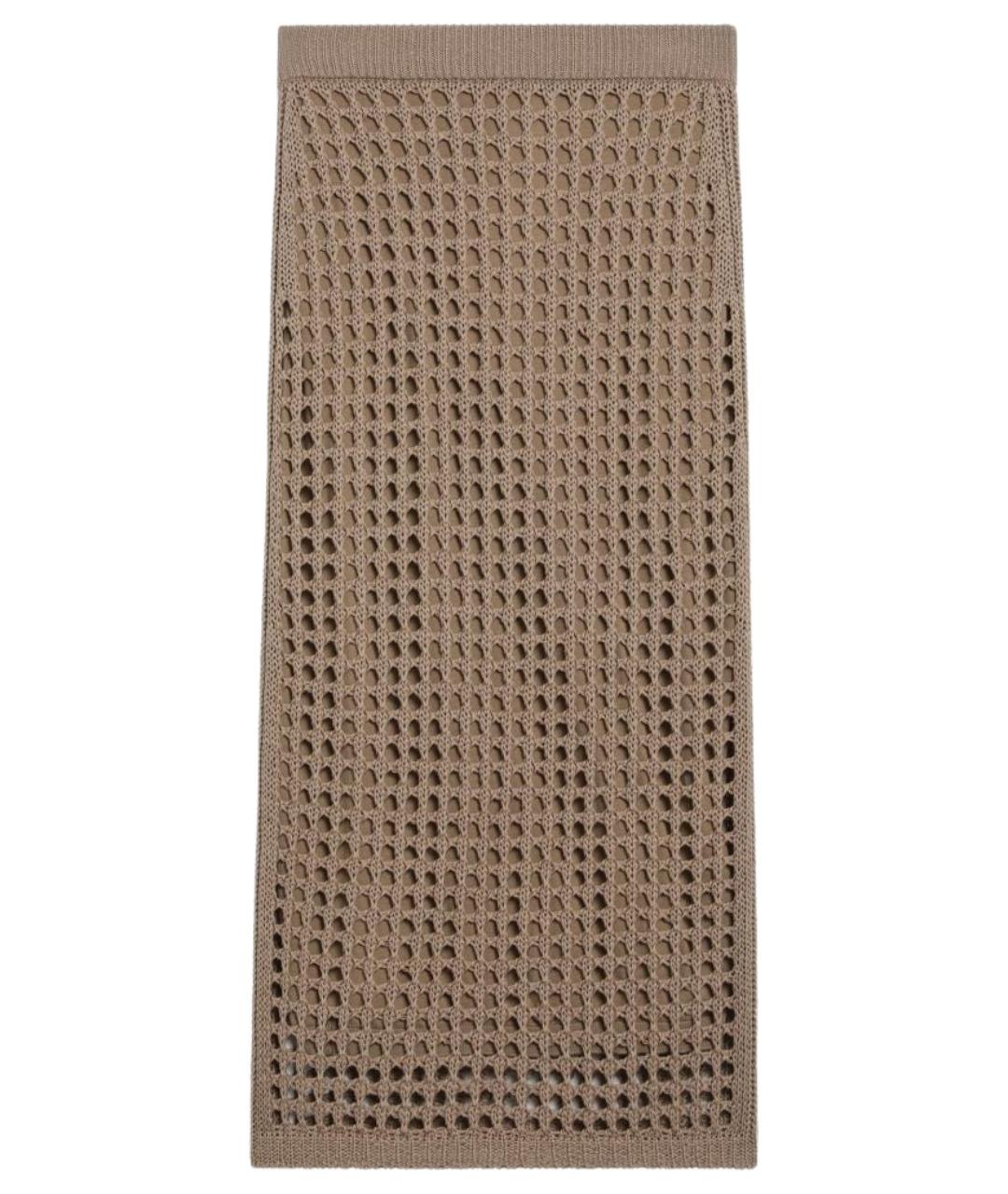 MAX MARA Коричневая хлопковая юбка макси, фото 1