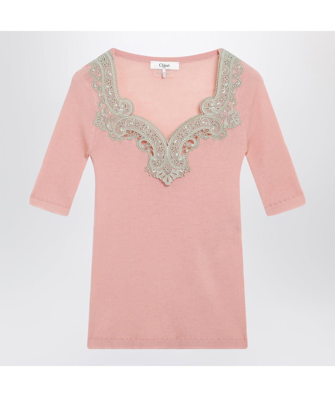 CHLOE Розовый шерстяной джемпер / свитер, фото 3