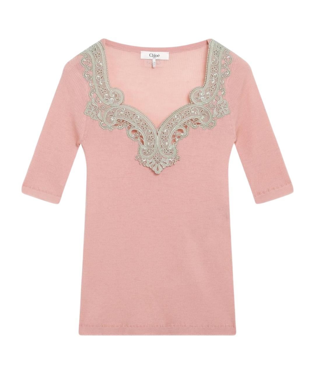 CHLOE Розовый шерстяной джемпер / свитер, фото 1