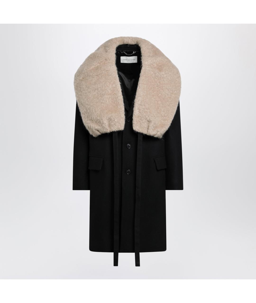 DRIES VAN NOTEN Черное шерстяное пальто, фото 3