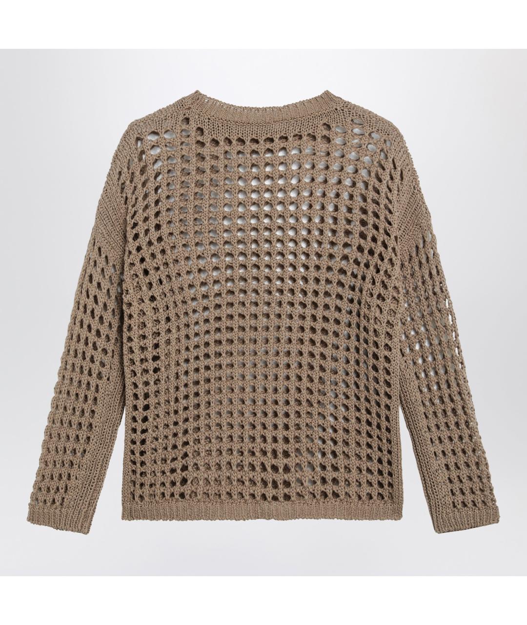 MAX MARA Коричневый хлопковый джемпер / свитер, фото 2