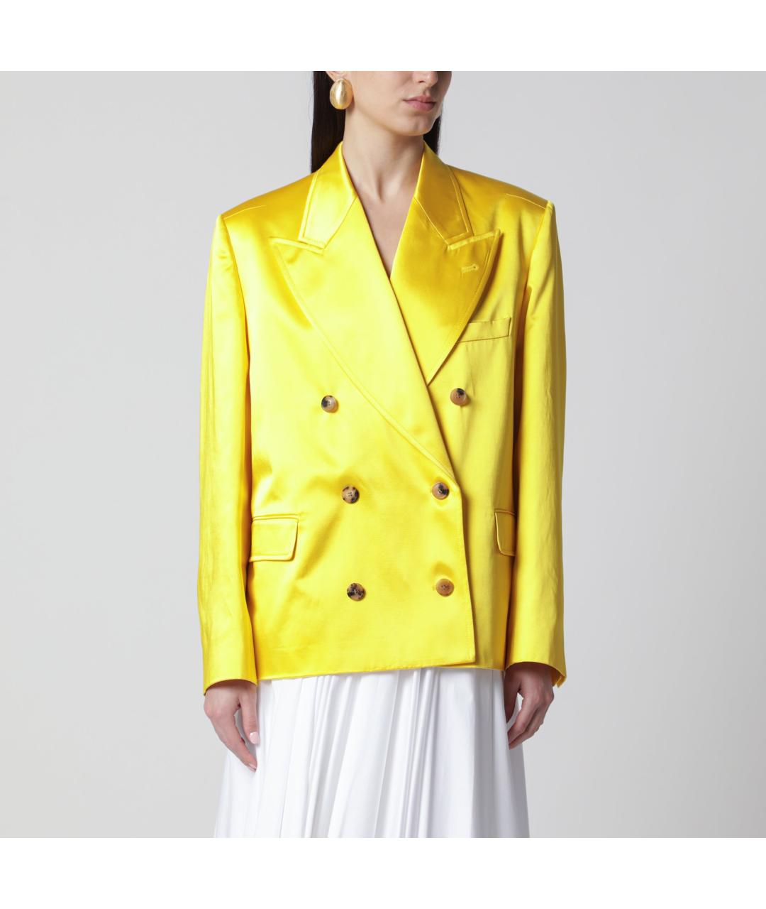 DRIES VAN NOTEN Желтый хлопковый жакет/пиджак, фото 3