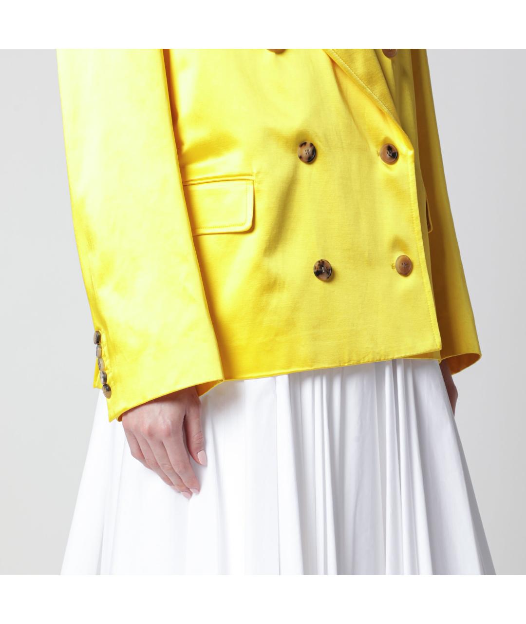 DRIES VAN NOTEN Желтый хлопковый жакет/пиджак, фото 2